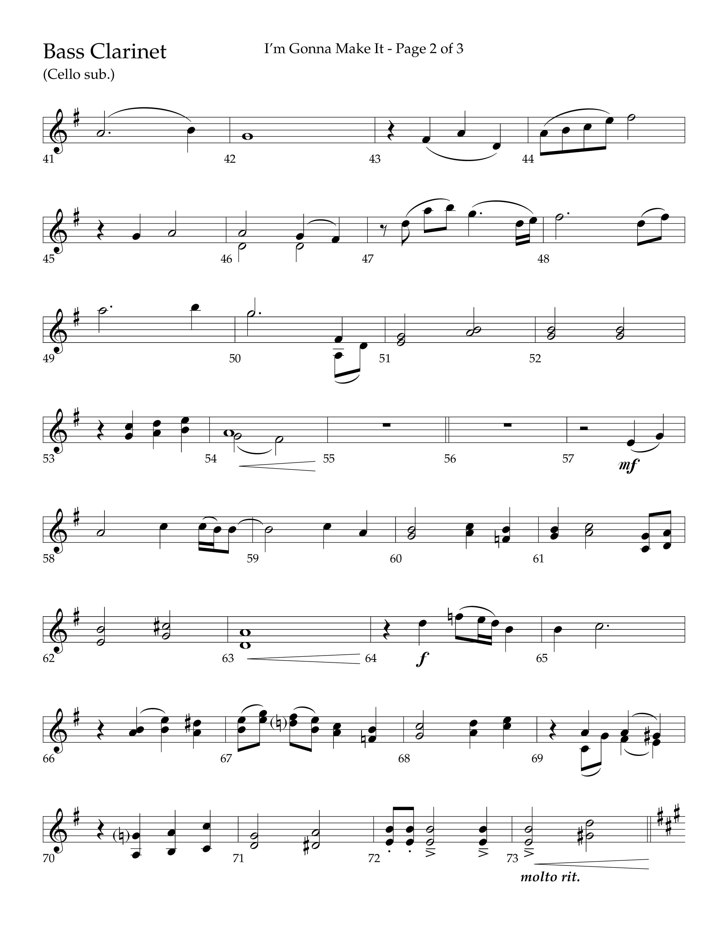 I'm Gonna Make It (Choral Anthem SATB) Bass Clarinet (Lifeway Choral / Arr. J. Daniel Smith)