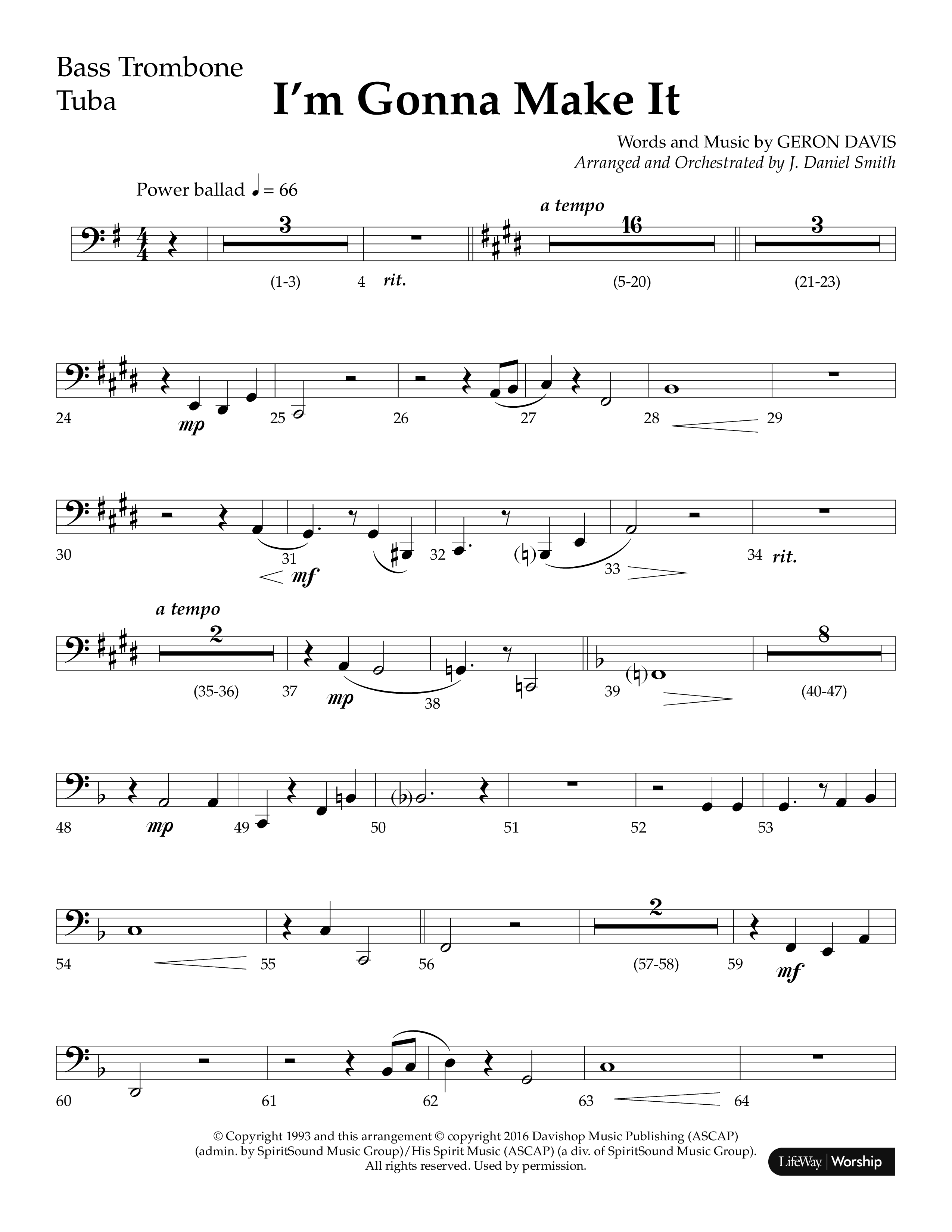 I'm Gonna Make It (Choral Anthem SATB) Orchestration (Lifeway Choral / Arr. J. Daniel Smith)