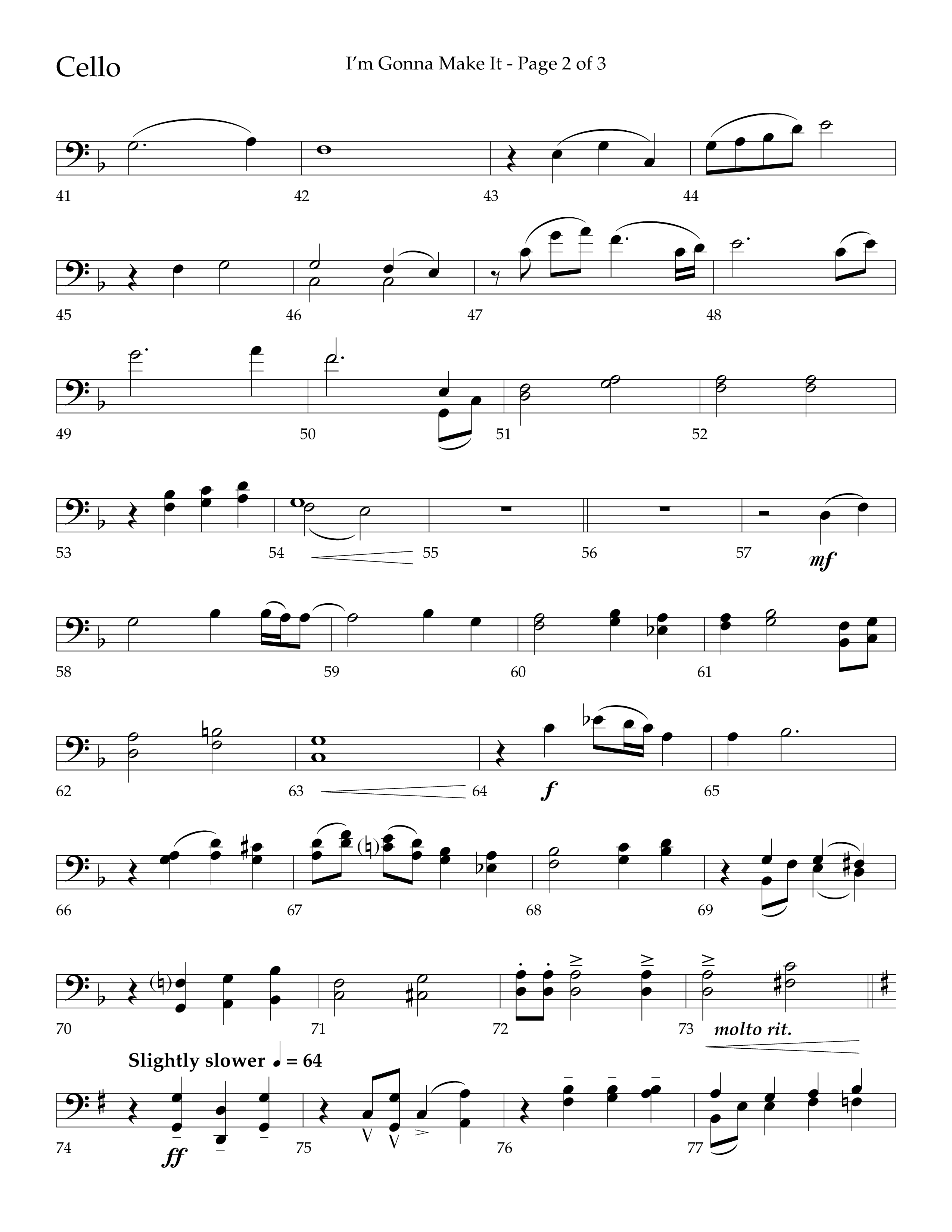 I'm Gonna Make It (Choral Anthem SATB) Cello (Lifeway Choral / Arr. J. Daniel Smith)