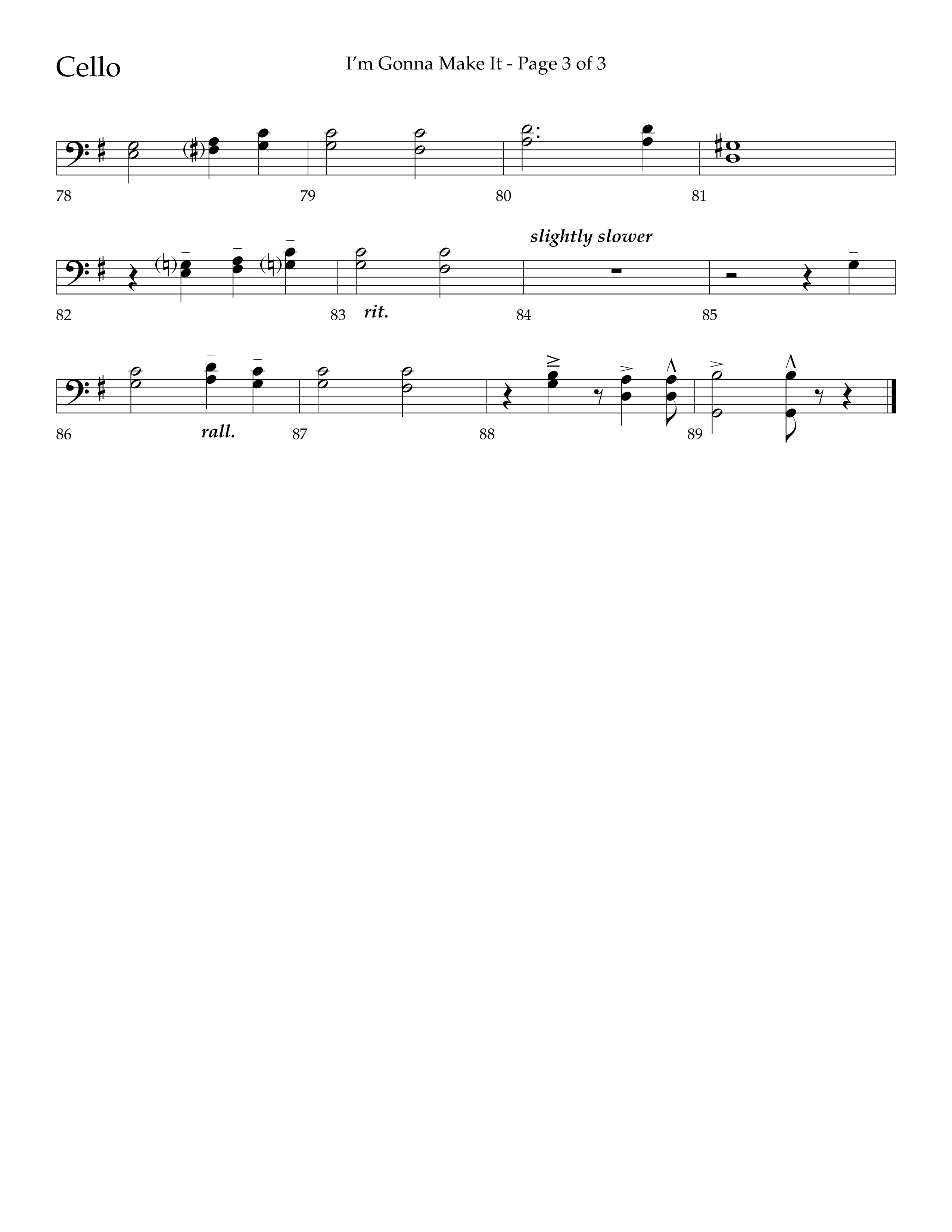 I'm Gonna Make It (Choral Anthem SATB) Cello (Lifeway Choral / Arr. J. Daniel Smith)