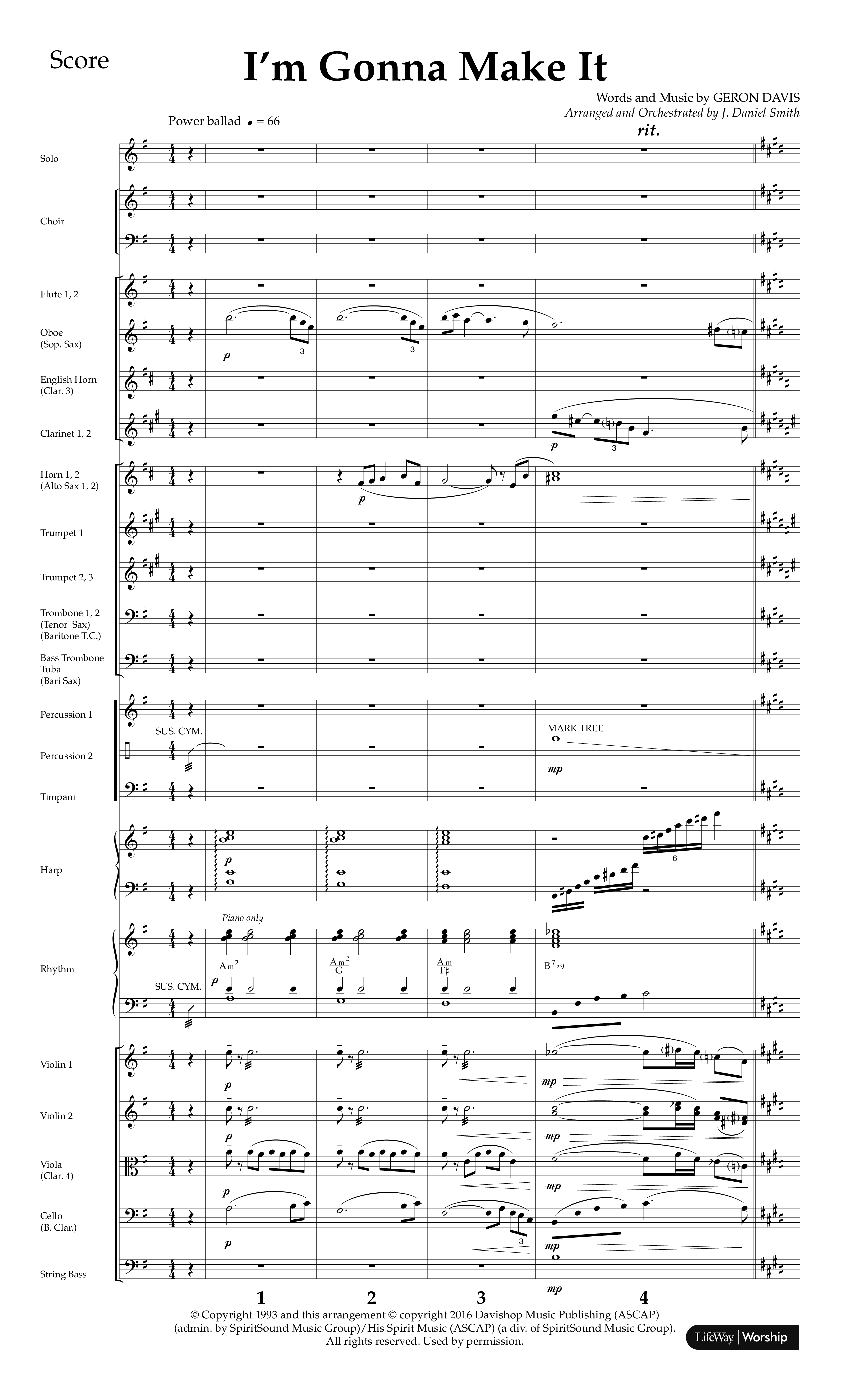 I'm Gonna Make It (Choral Anthem SATB) Orchestration (Lifeway Choral / Arr. J. Daniel Smith)