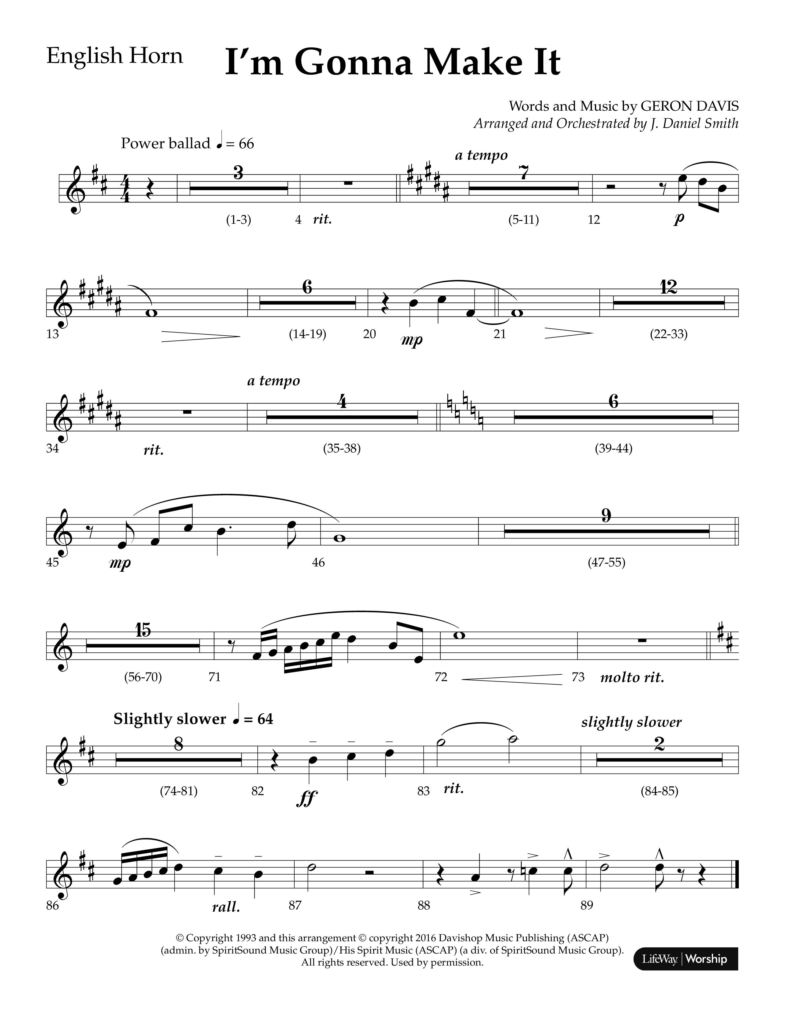 I'm Gonna Make It (Choral Anthem SATB) English Horn (Lifeway Choral / Arr. J. Daniel Smith)