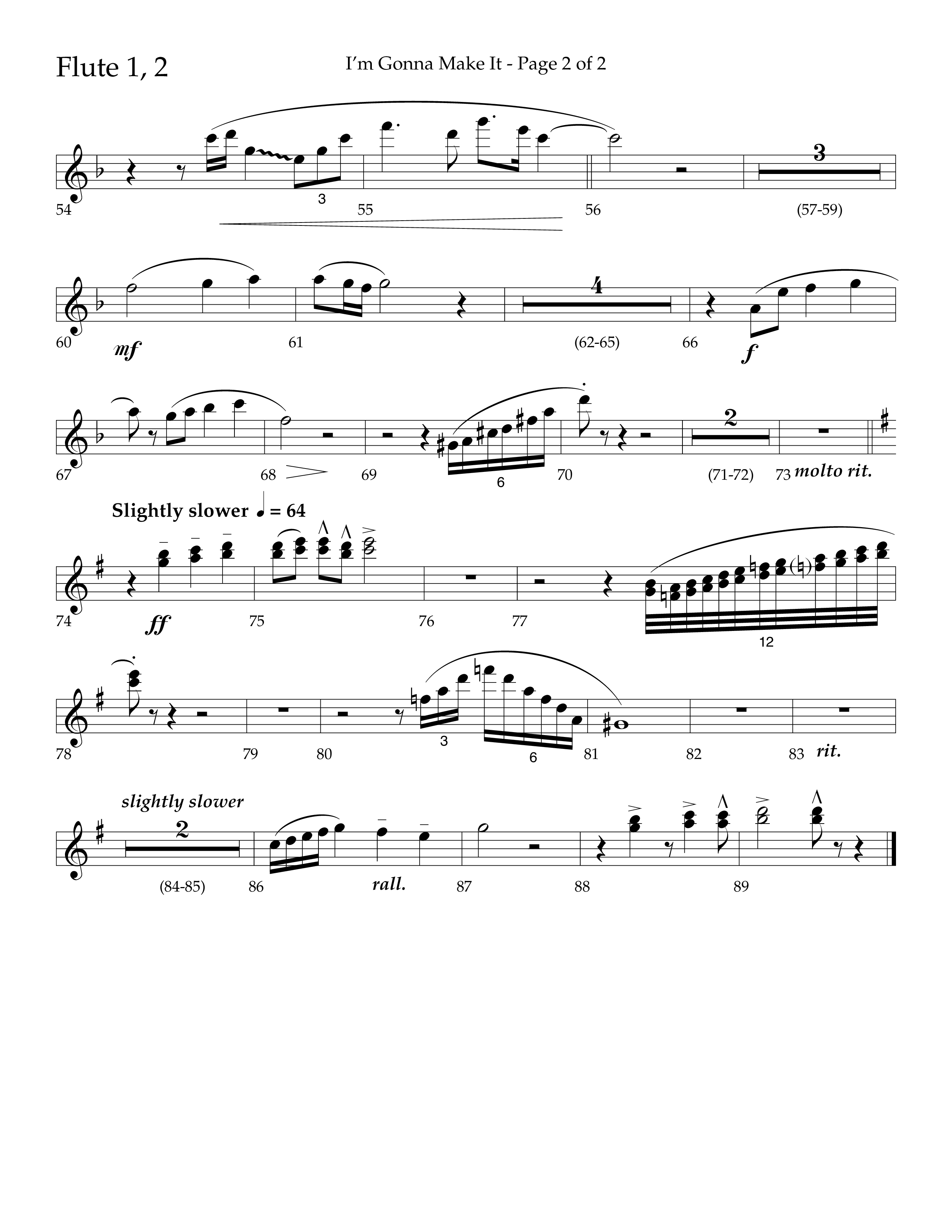 I'm Gonna Make It (Choral Anthem SATB) Flute 1/2 (Lifeway Choral / Arr. J. Daniel Smith)