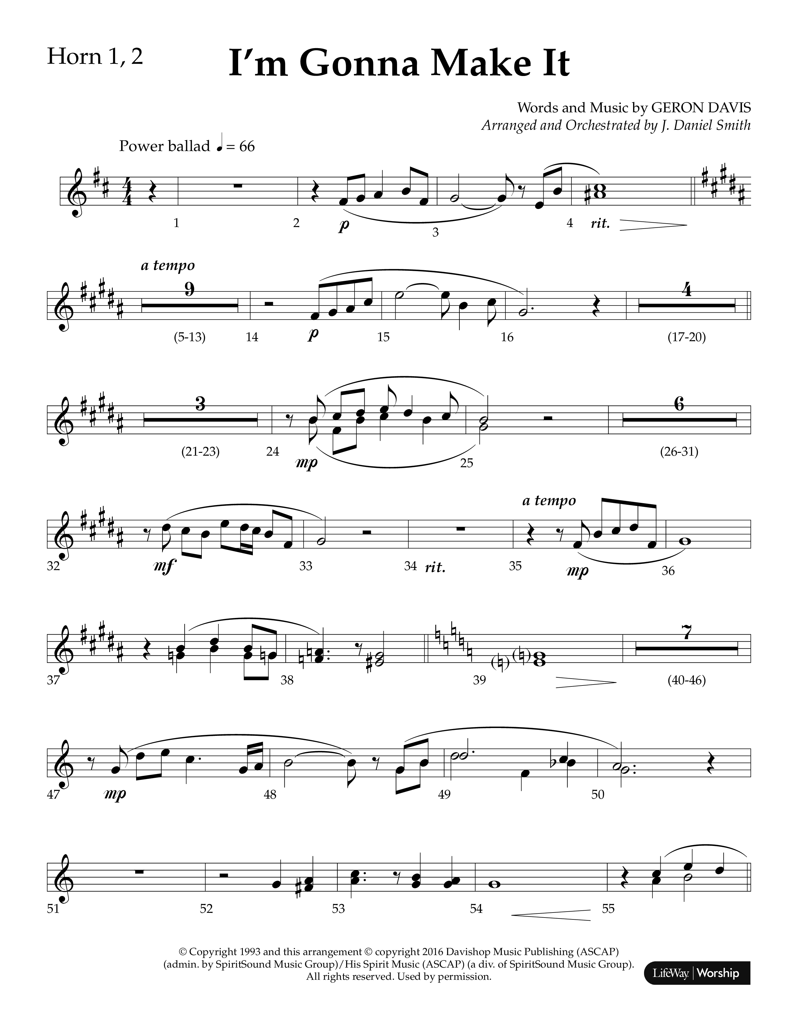 I'm Gonna Make It (Choral Anthem SATB) French Horn 1/2 (Lifeway Choral / Arr. J. Daniel Smith)