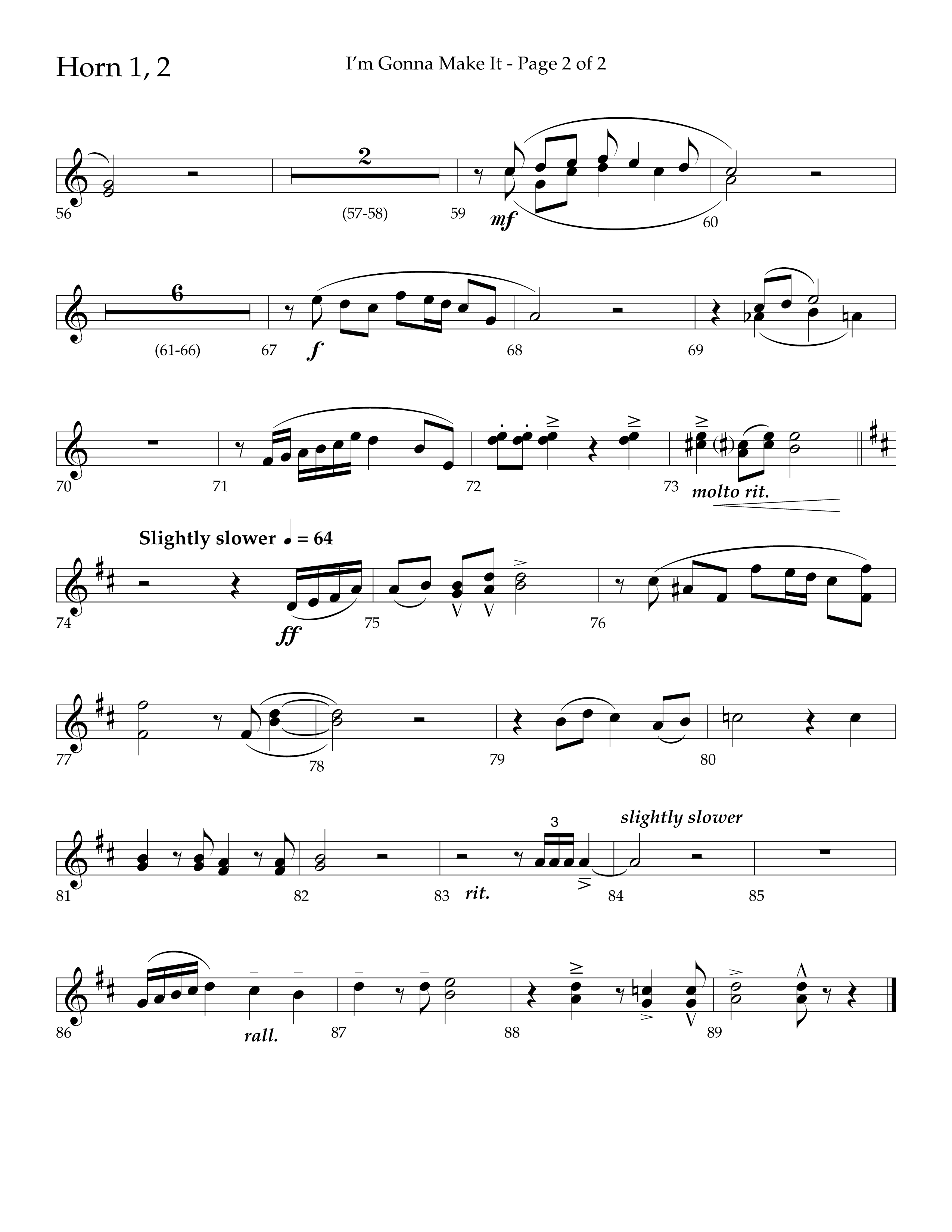 I'm Gonna Make It (Choral Anthem SATB) French Horn 1/2 (Lifeway Choral / Arr. J. Daniel Smith)