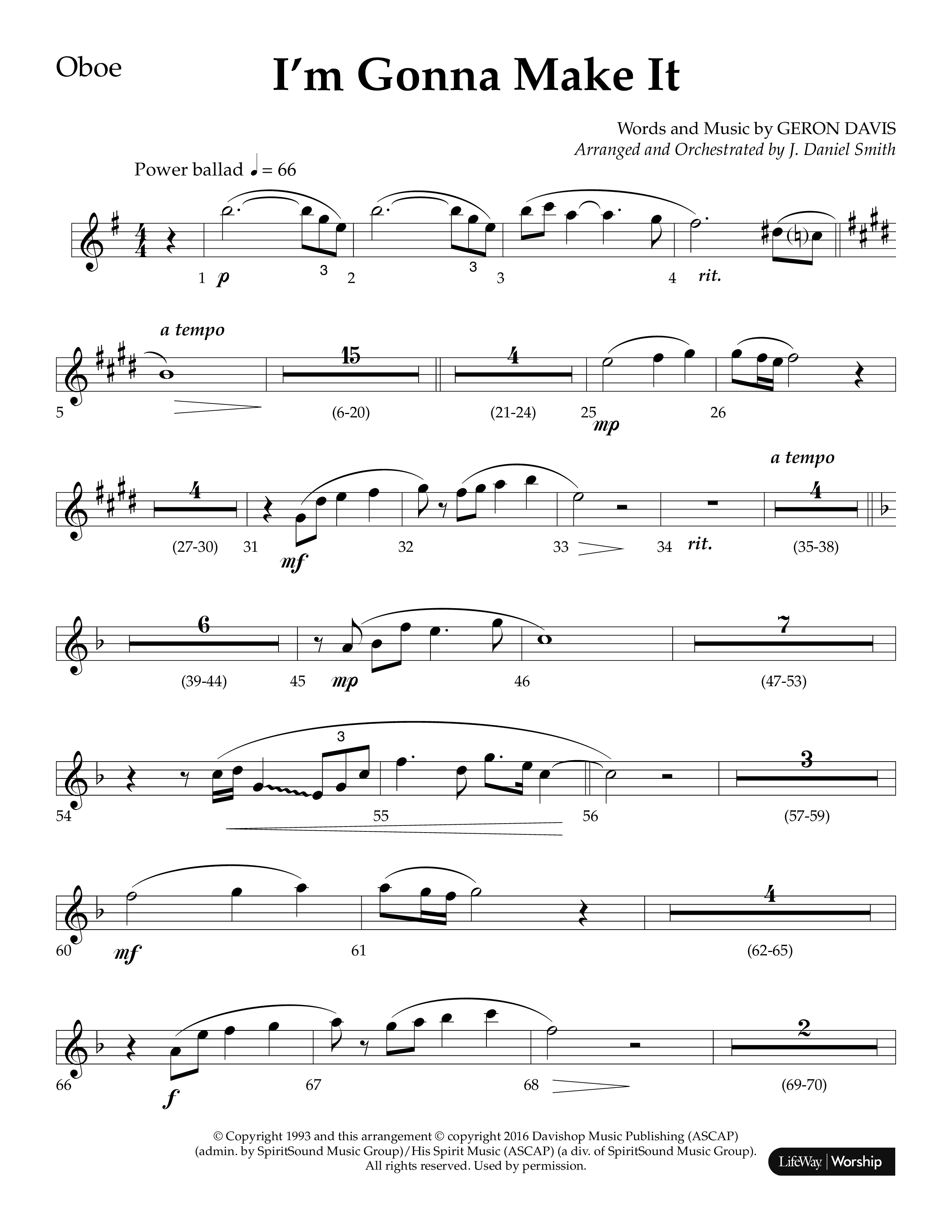 I'm Gonna Make It (Choral Anthem SATB) Oboe (Lifeway Choral / Arr. J. Daniel Smith)