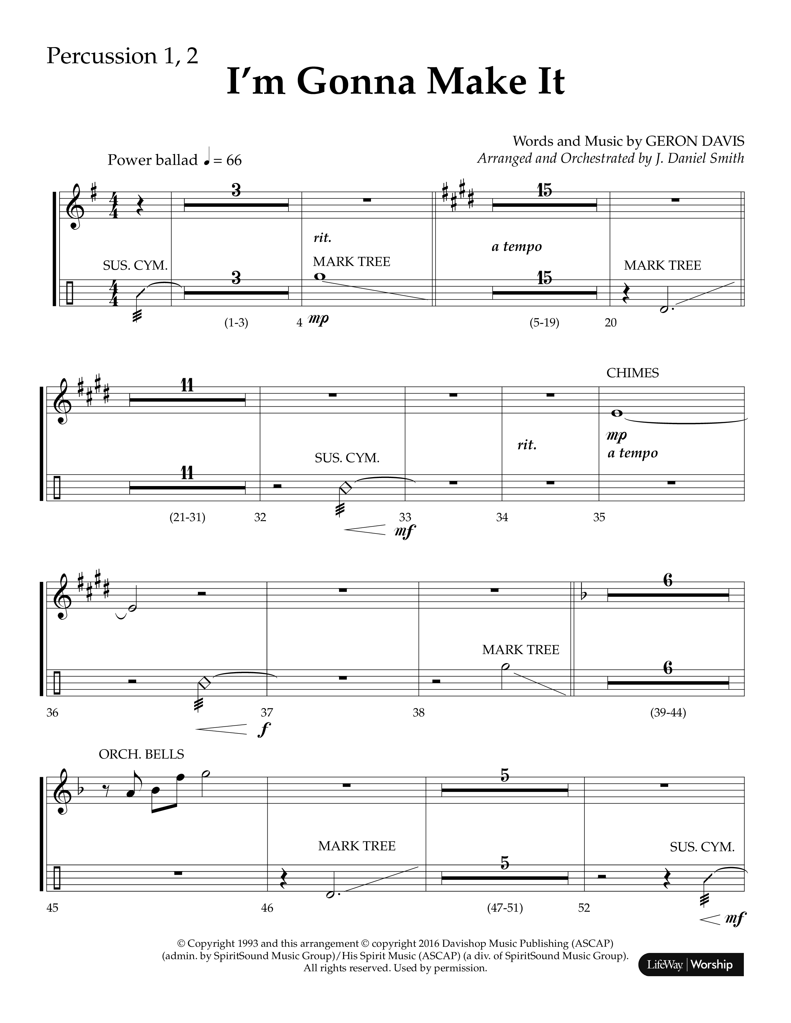 I'm Gonna Make It (Choral Anthem SATB) Percussion 1/2 (Lifeway Choral / Arr. J. Daniel Smith)