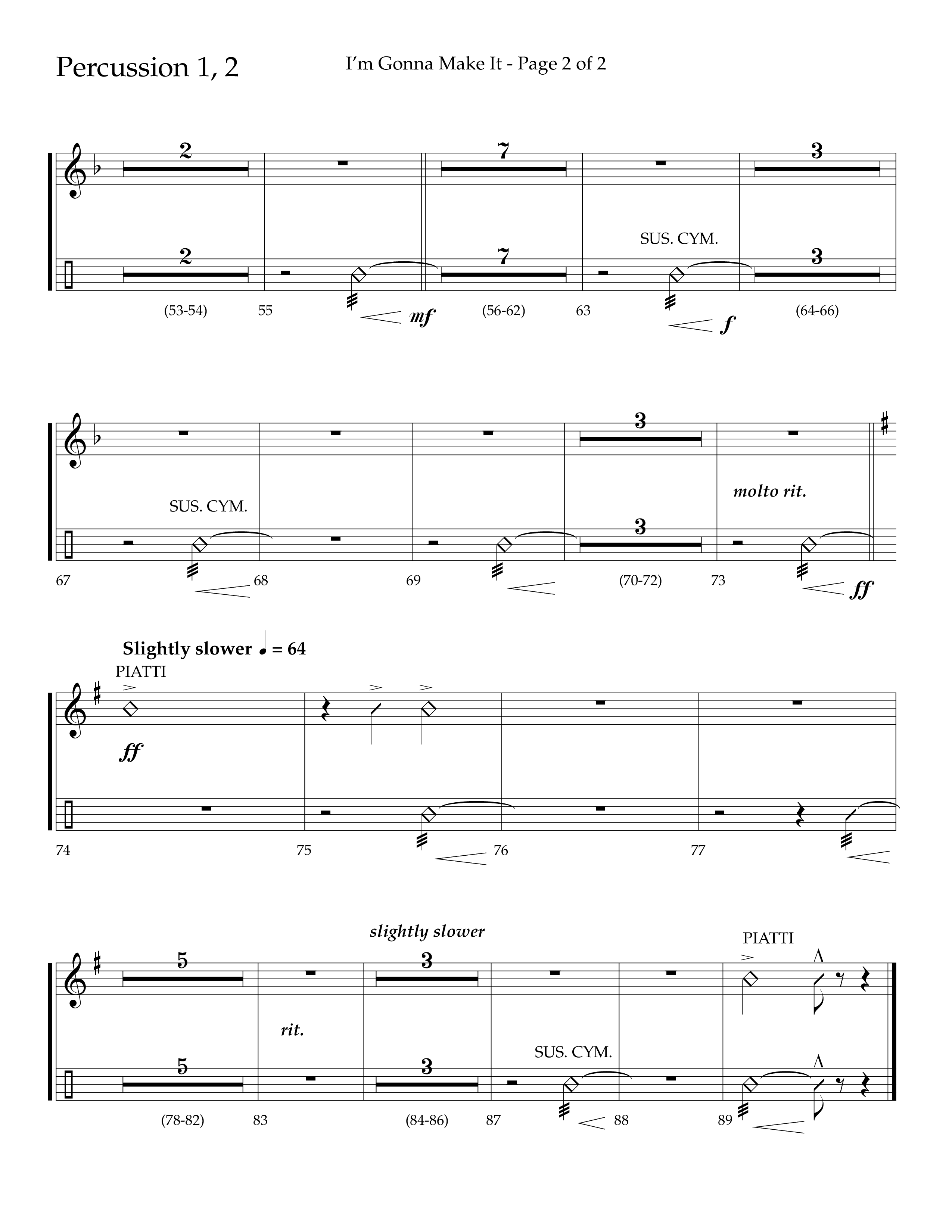 I'm Gonna Make It (Choral Anthem SATB) Percussion 1/2 (Lifeway Choral / Arr. J. Daniel Smith)