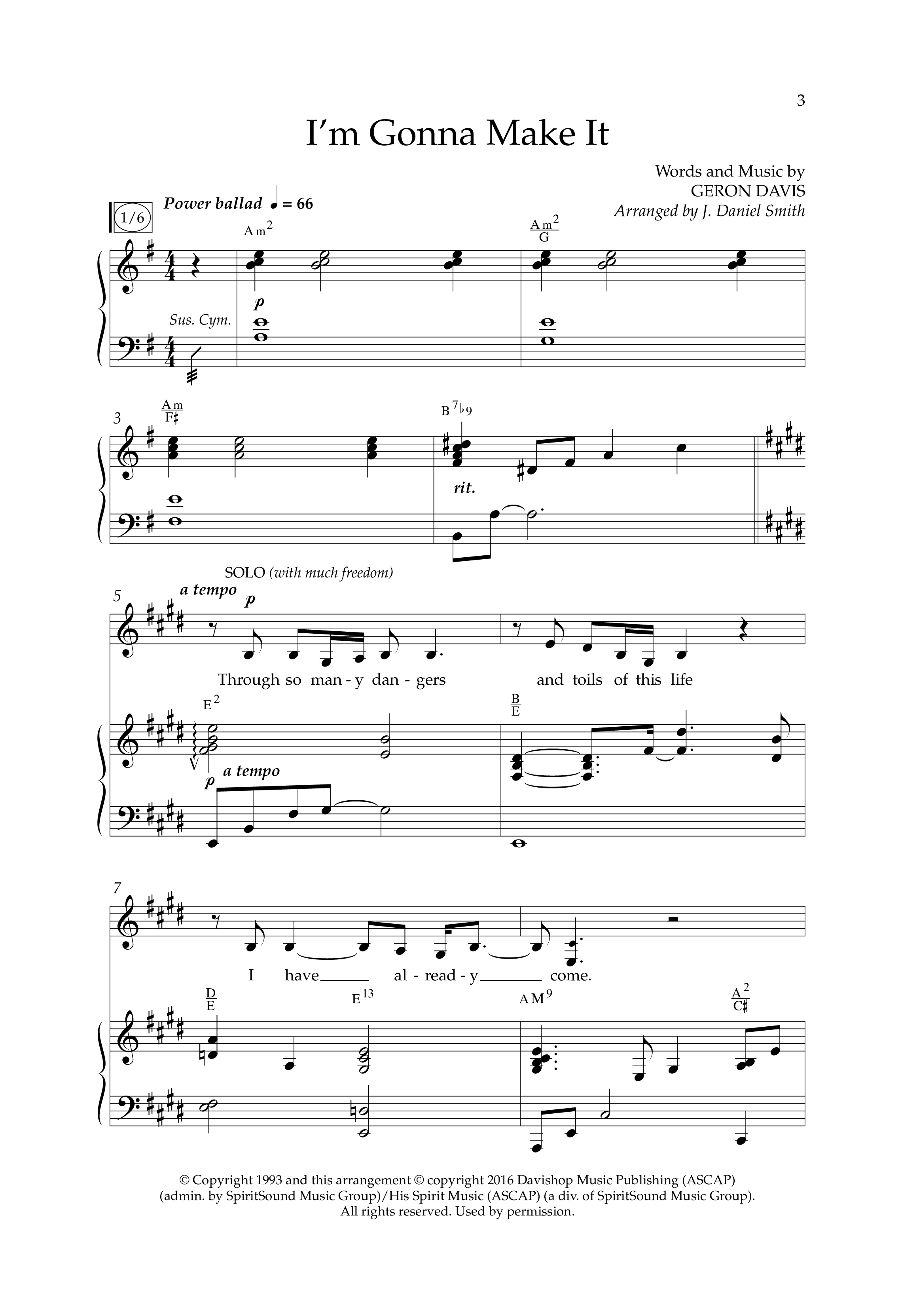I'm Gonna Make It (Choral Anthem SATB) Anthem (SATB/Piano) (Lifeway Choral / Arr. J. Daniel Smith)