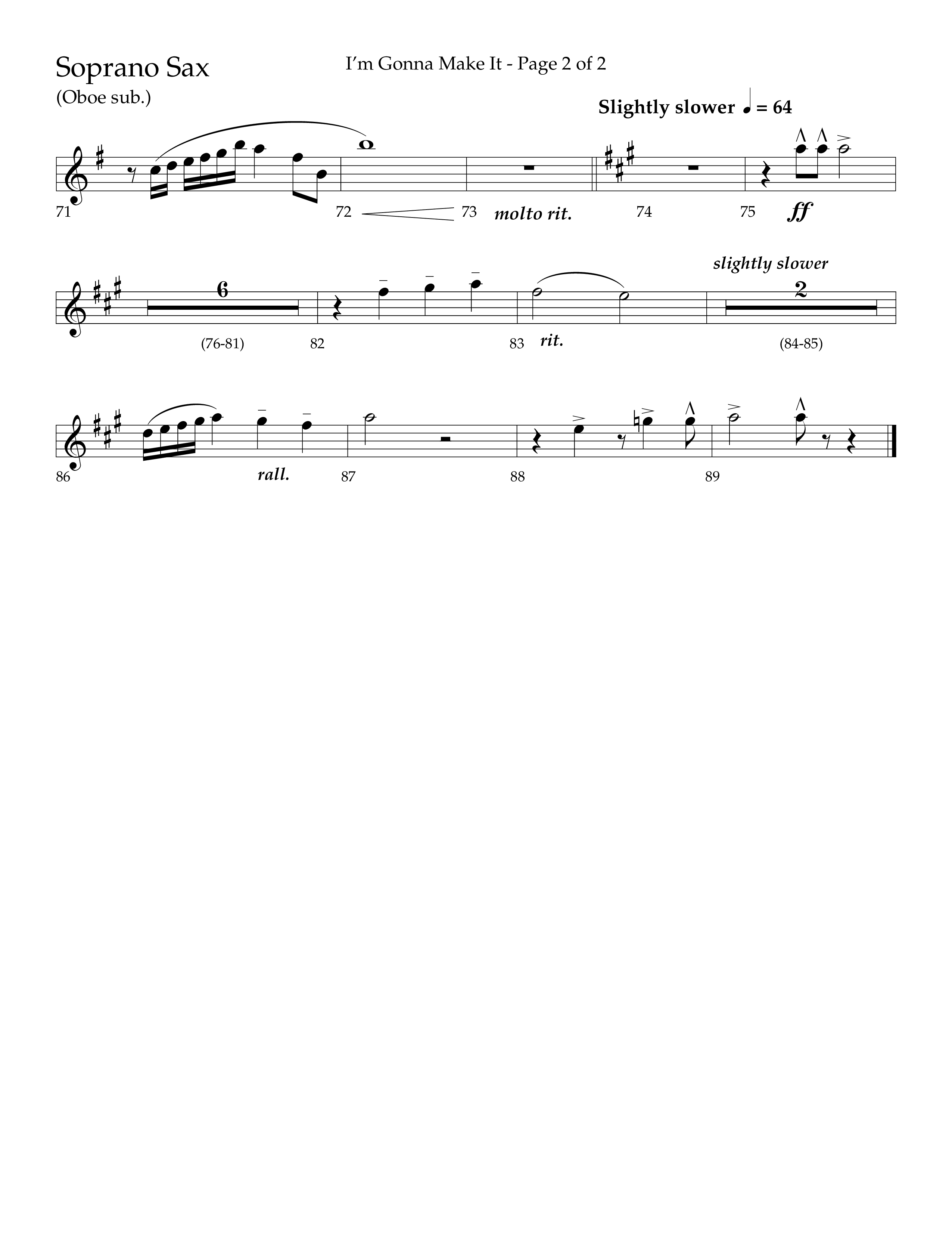 I'm Gonna Make It (Choral Anthem SATB) Soprano Sax (Lifeway Choral / Arr. J. Daniel Smith)