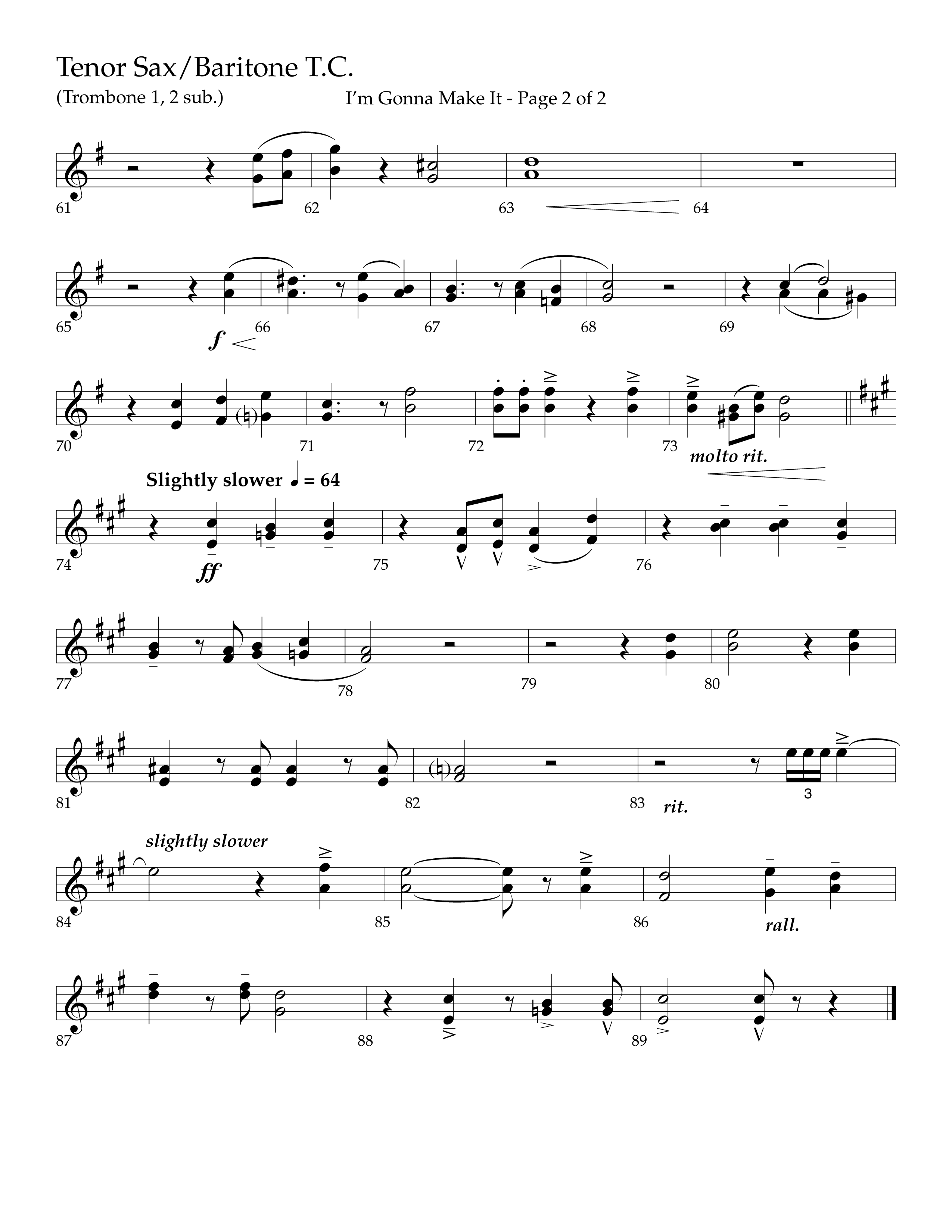 I'm Gonna Make It (Choral Anthem SATB) Tenor Sax/Baritone T.C. (Lifeway Choral / Arr. J. Daniel Smith)
