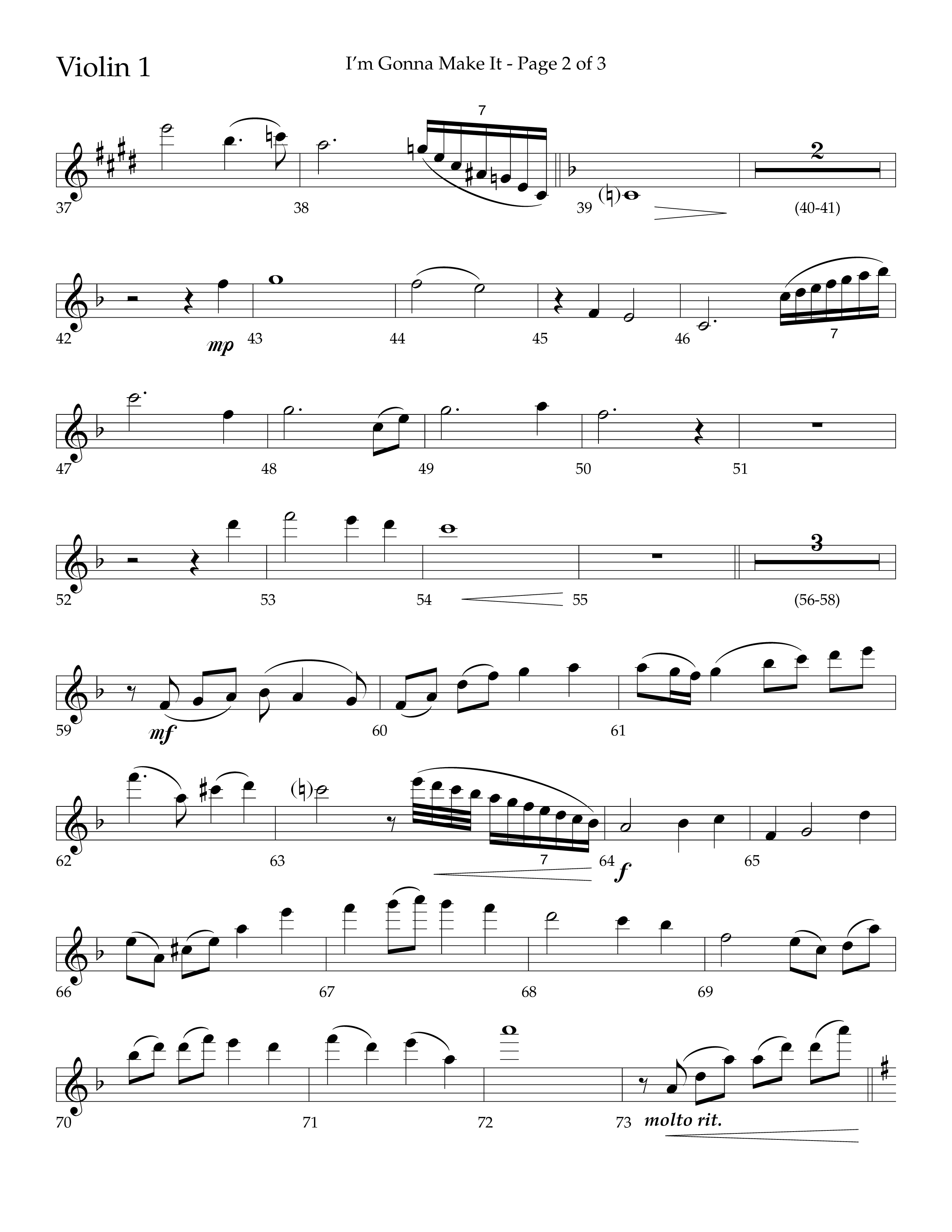 I'm Gonna Make It (Choral Anthem SATB) Violin 1 (Lifeway Choral / Arr. J. Daniel Smith)