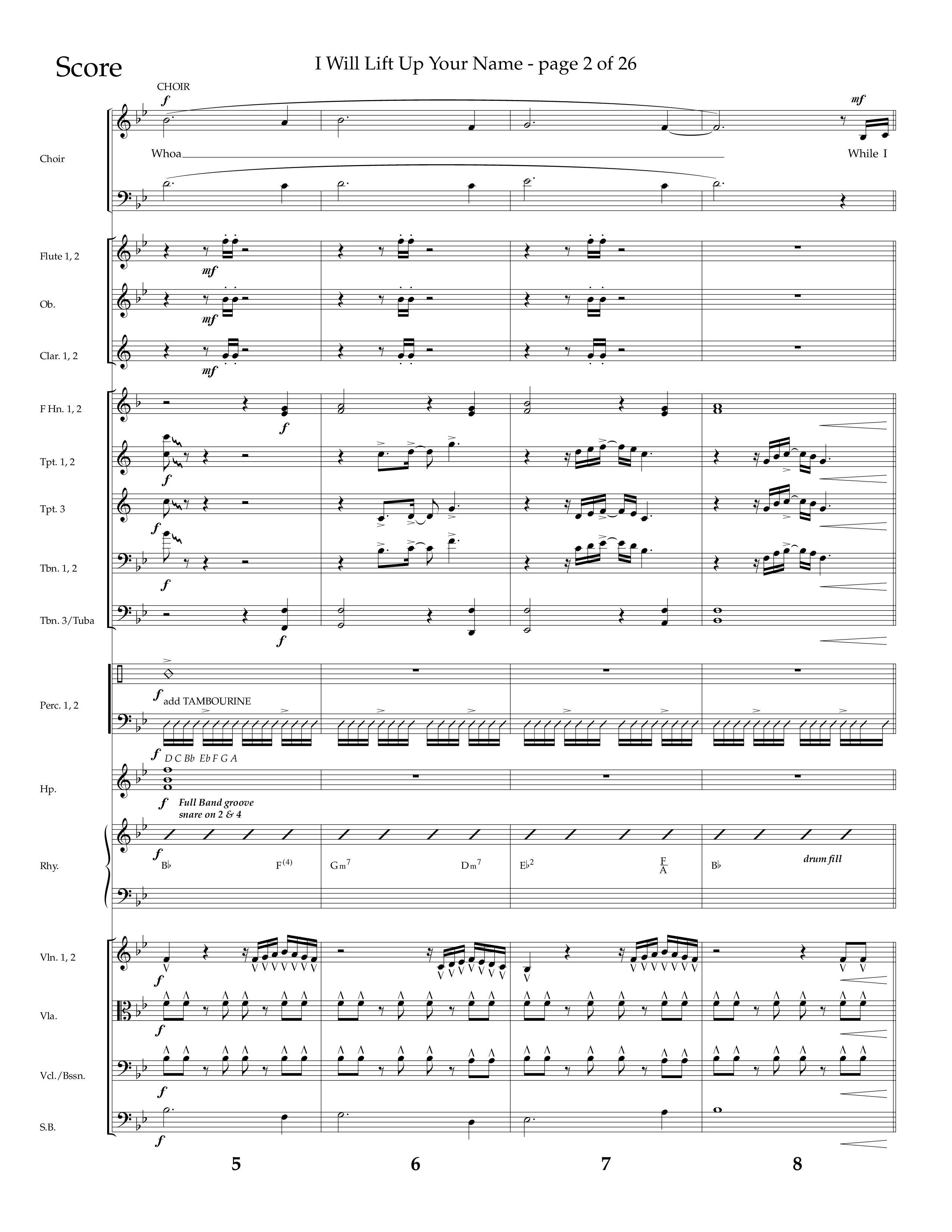 I Will Lift Up Your Name (Choral Anthem SATB) Conductor's Score (Lifeway Choral / Arr. John Bolin / Orch. Cliff Duren)