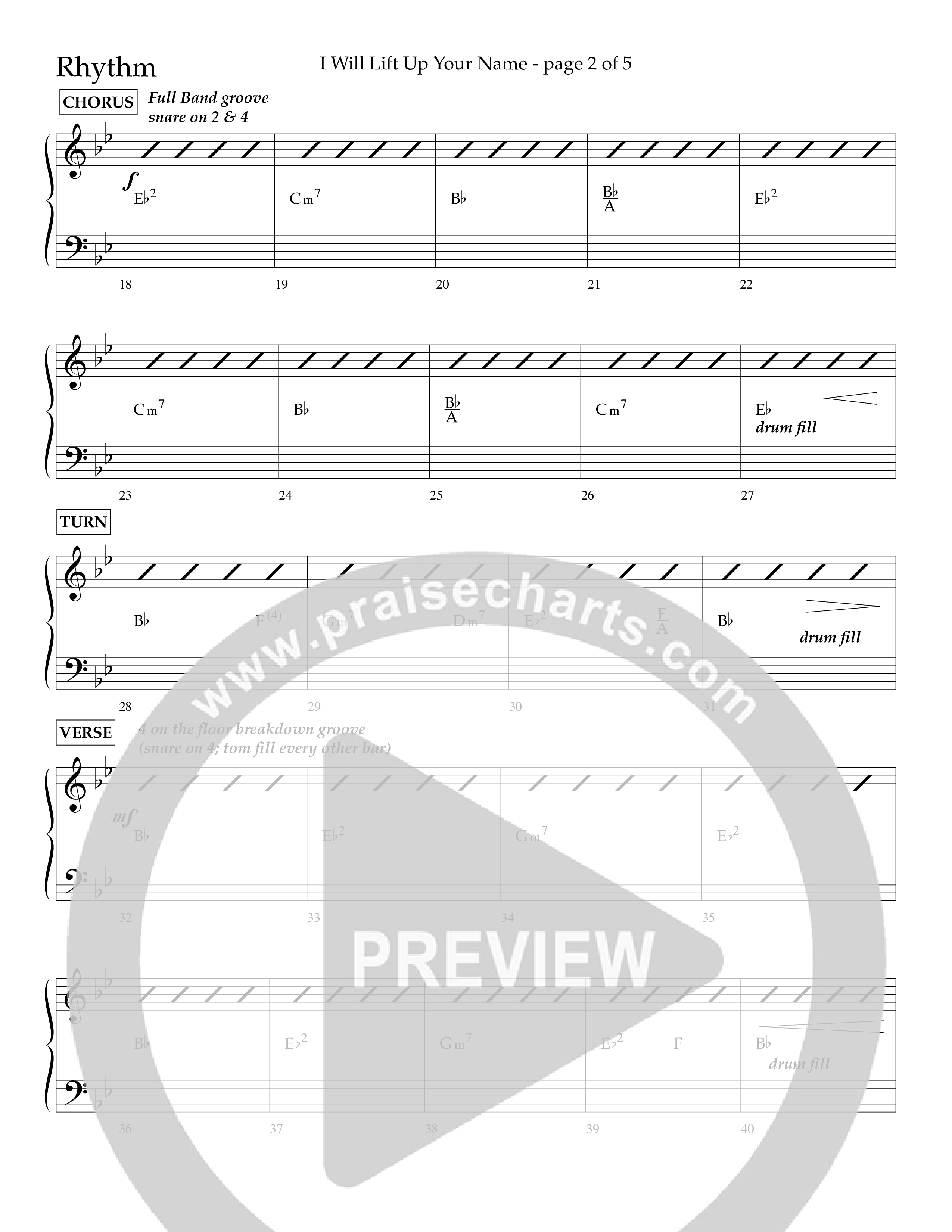 I Will Lift Up Your Name (Choral Anthem SATB) Lead Melody & Rhythm (Lifeway Choral / Arr. John Bolin / Orch. Cliff Duren)