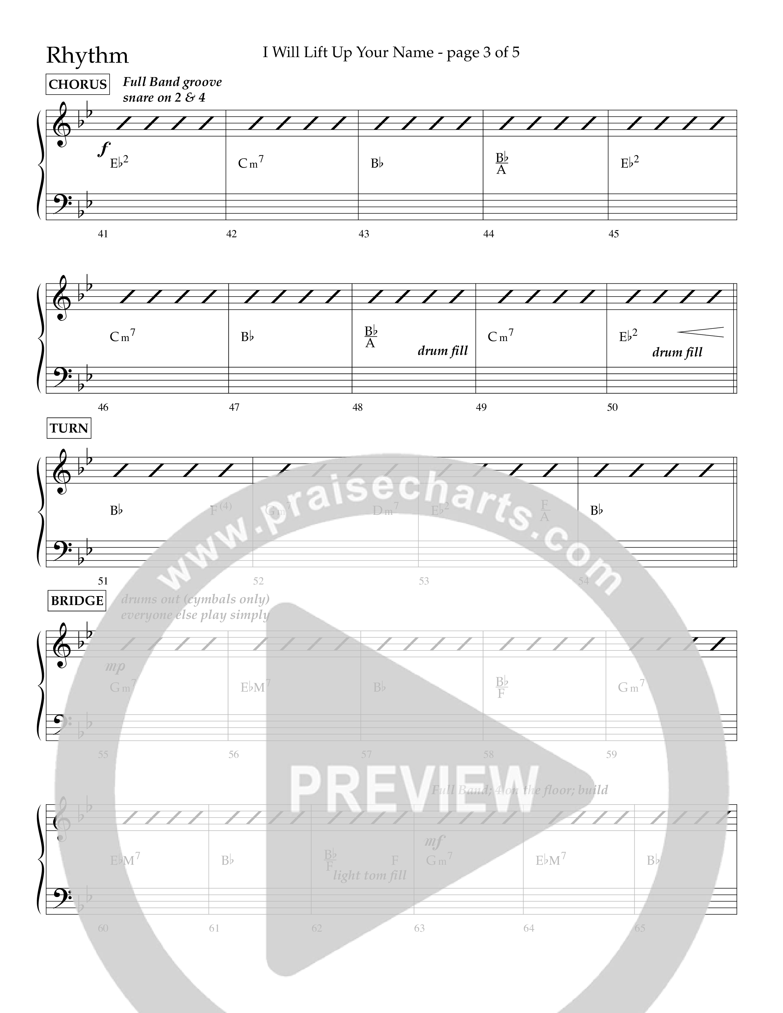 I Will Lift Up Your Name (Choral Anthem SATB) Lead Melody & Rhythm (Lifeway Choral / Arr. John Bolin / Orch. Cliff Duren)