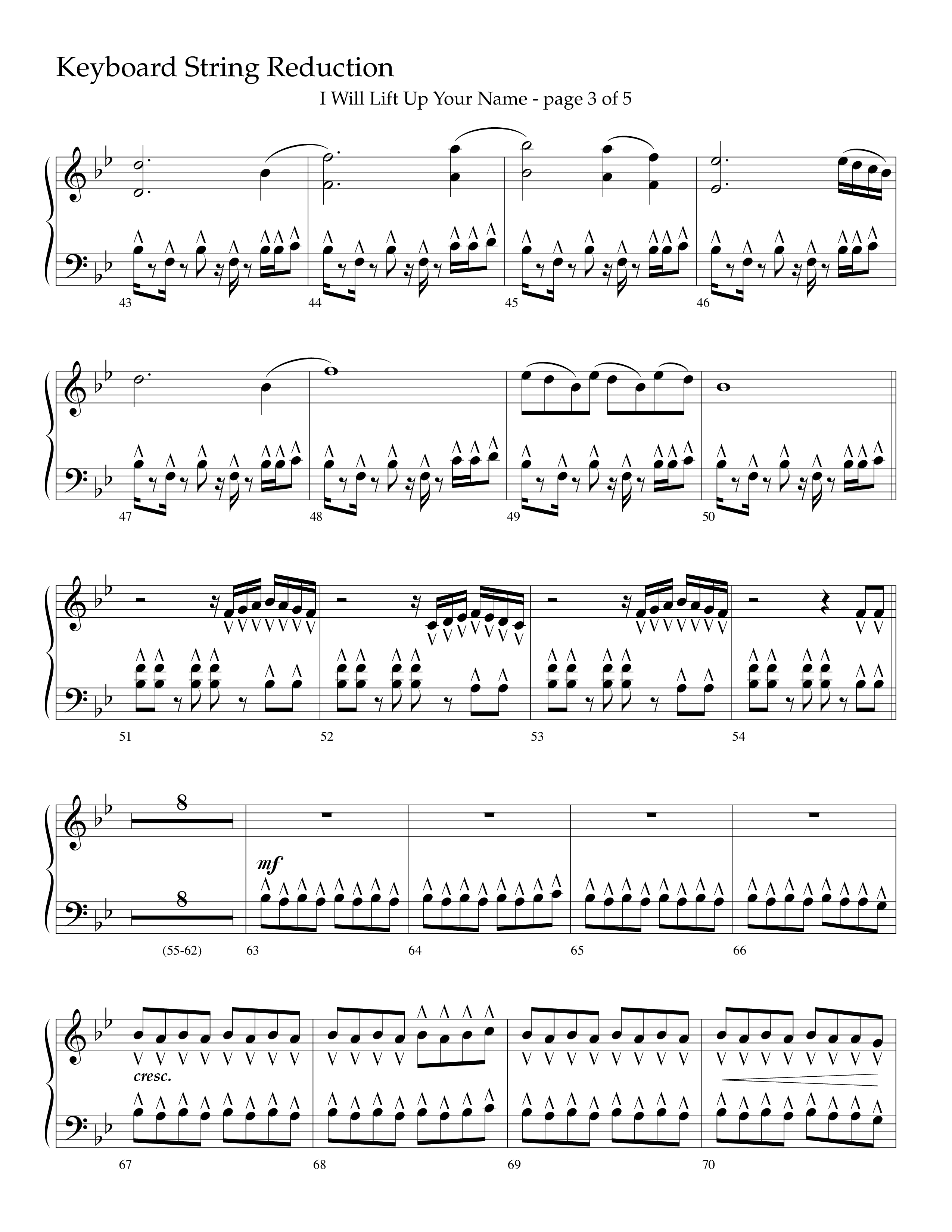 I Will Lift Up Your Name (Choral Anthem SATB) String Reduction (Lifeway Choral / Arr. John Bolin / Orch. Cliff Duren)