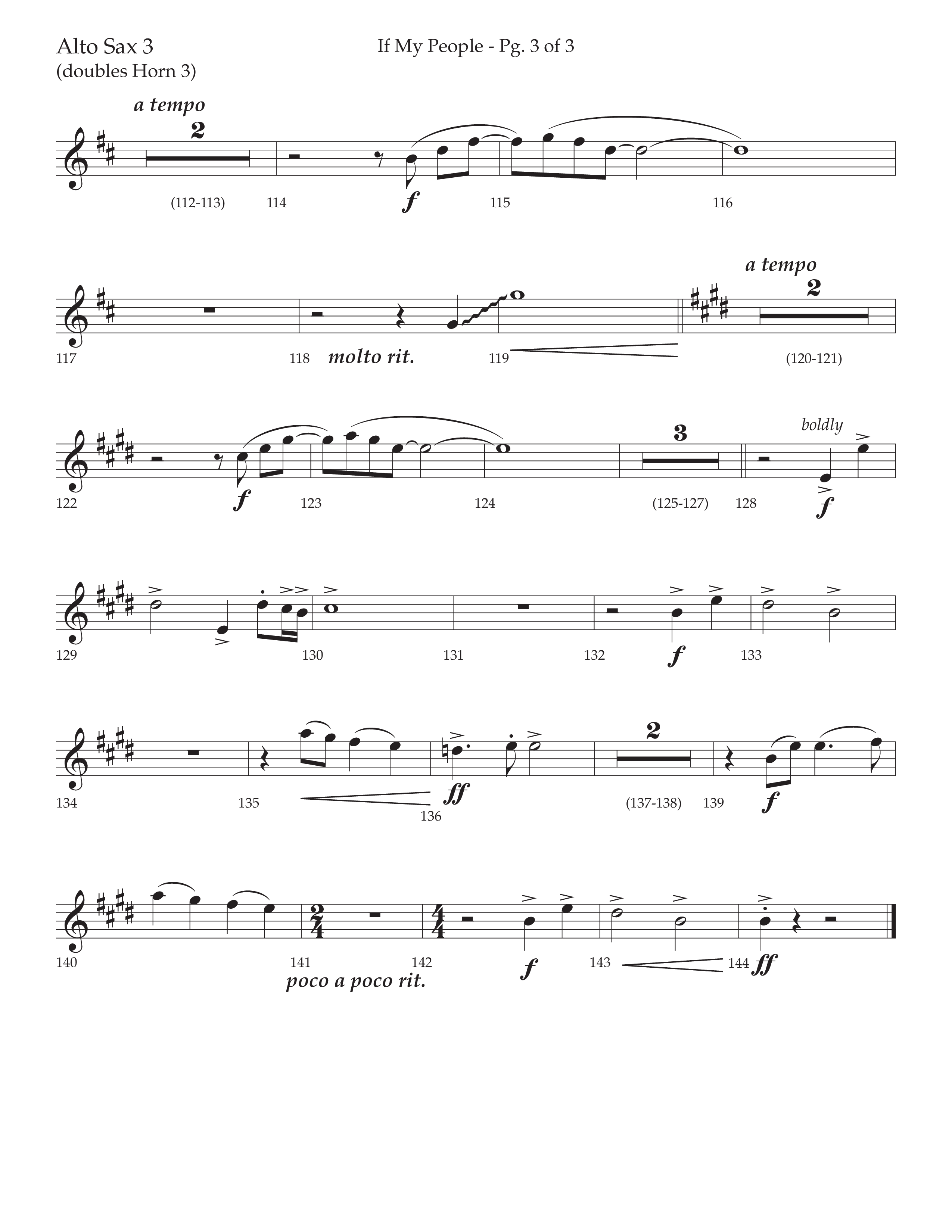 If My People (Choral Anthem SATB) Alto Sax (Lifeway Choral / Arr. David Wise / Orch. David Shipps)