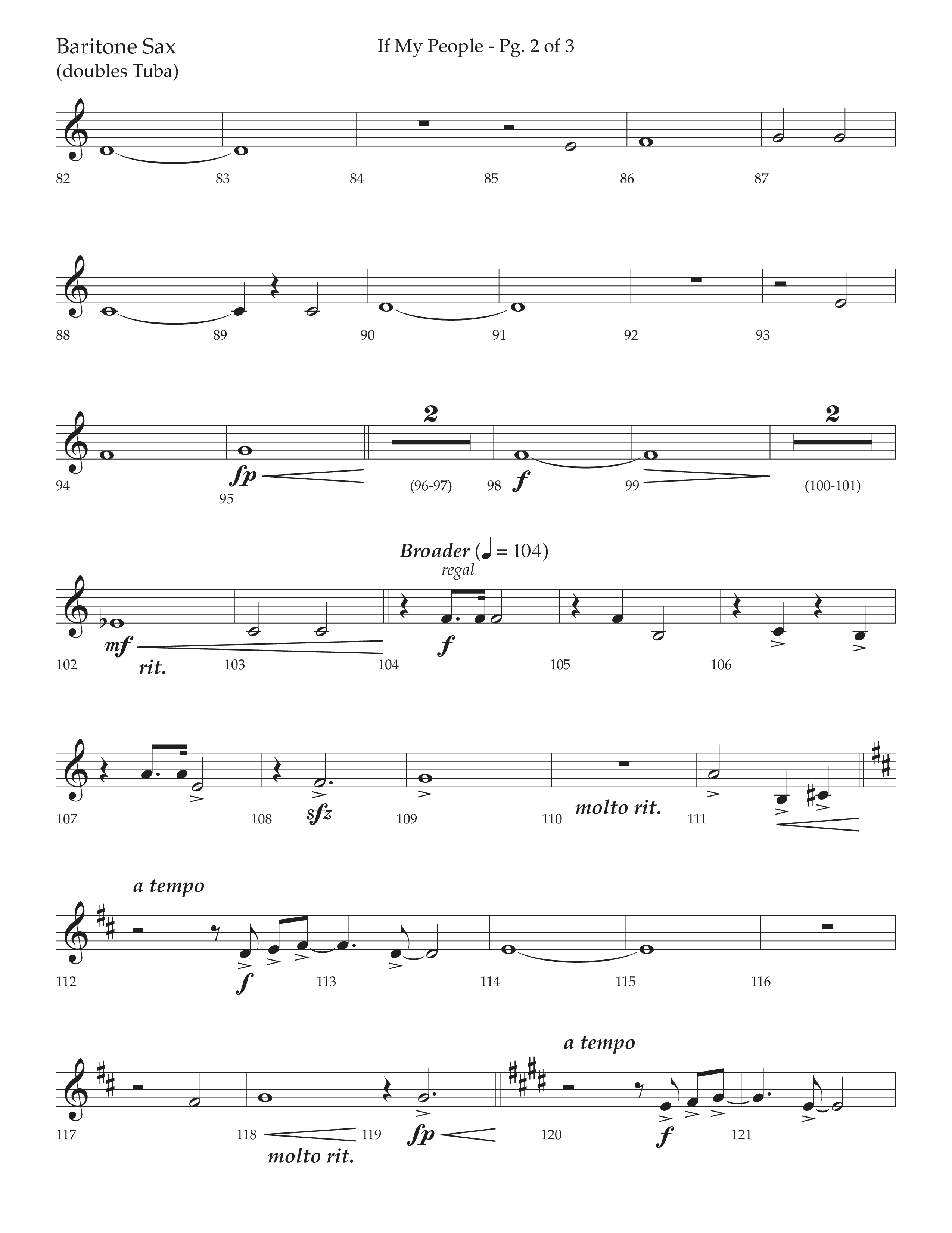 If My People (Choral Anthem SATB) Bari Sax (Lifeway Choral / Arr. David Wise / Orch. David Shipps)
