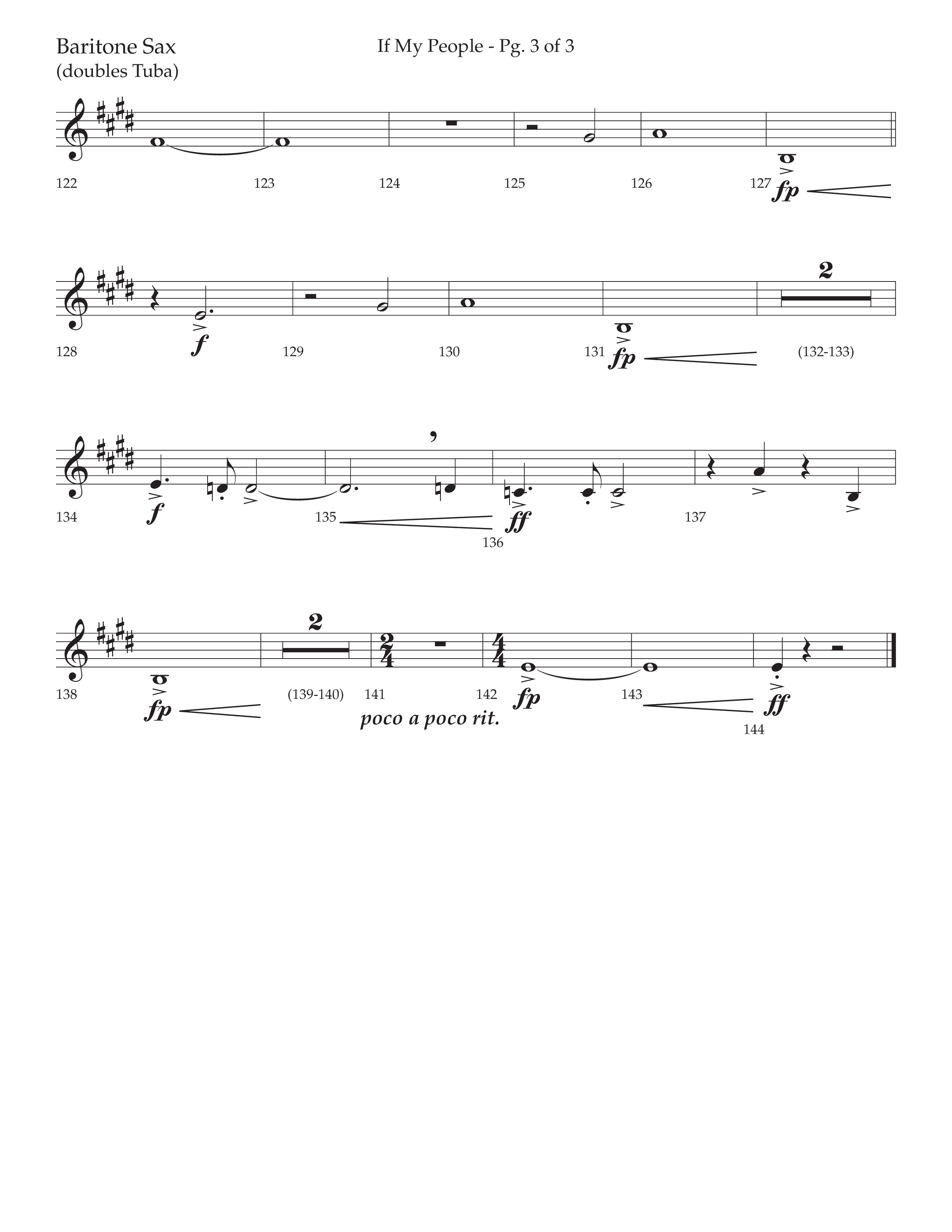 If My People (Choral Anthem SATB) Bari Sax (Lifeway Choral / Arr. David Wise / Orch. David Shipps)