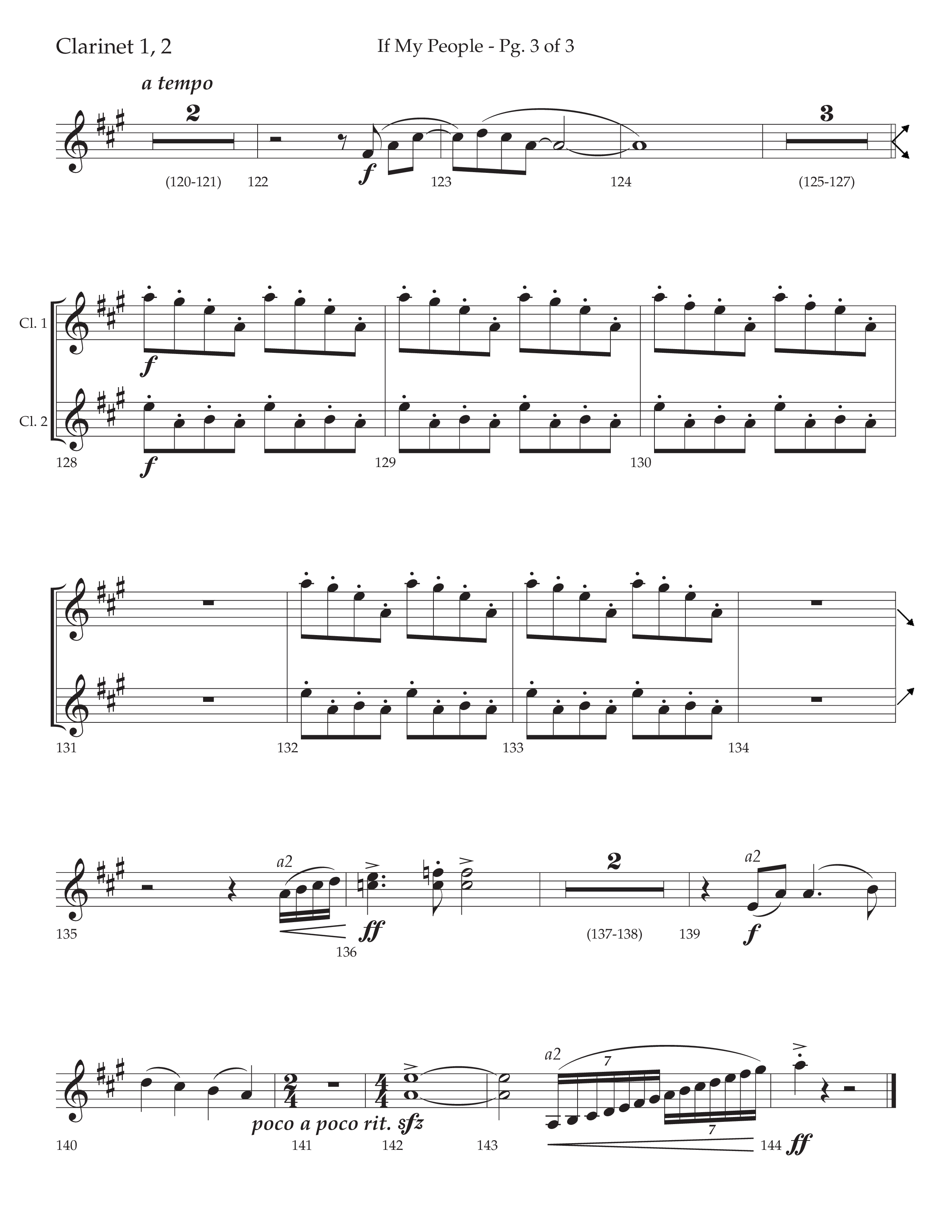 If My People (Choral Anthem SATB) Clarinet 1/2 (Lifeway Choral / Arr. David Wise / Orch. David Shipps)