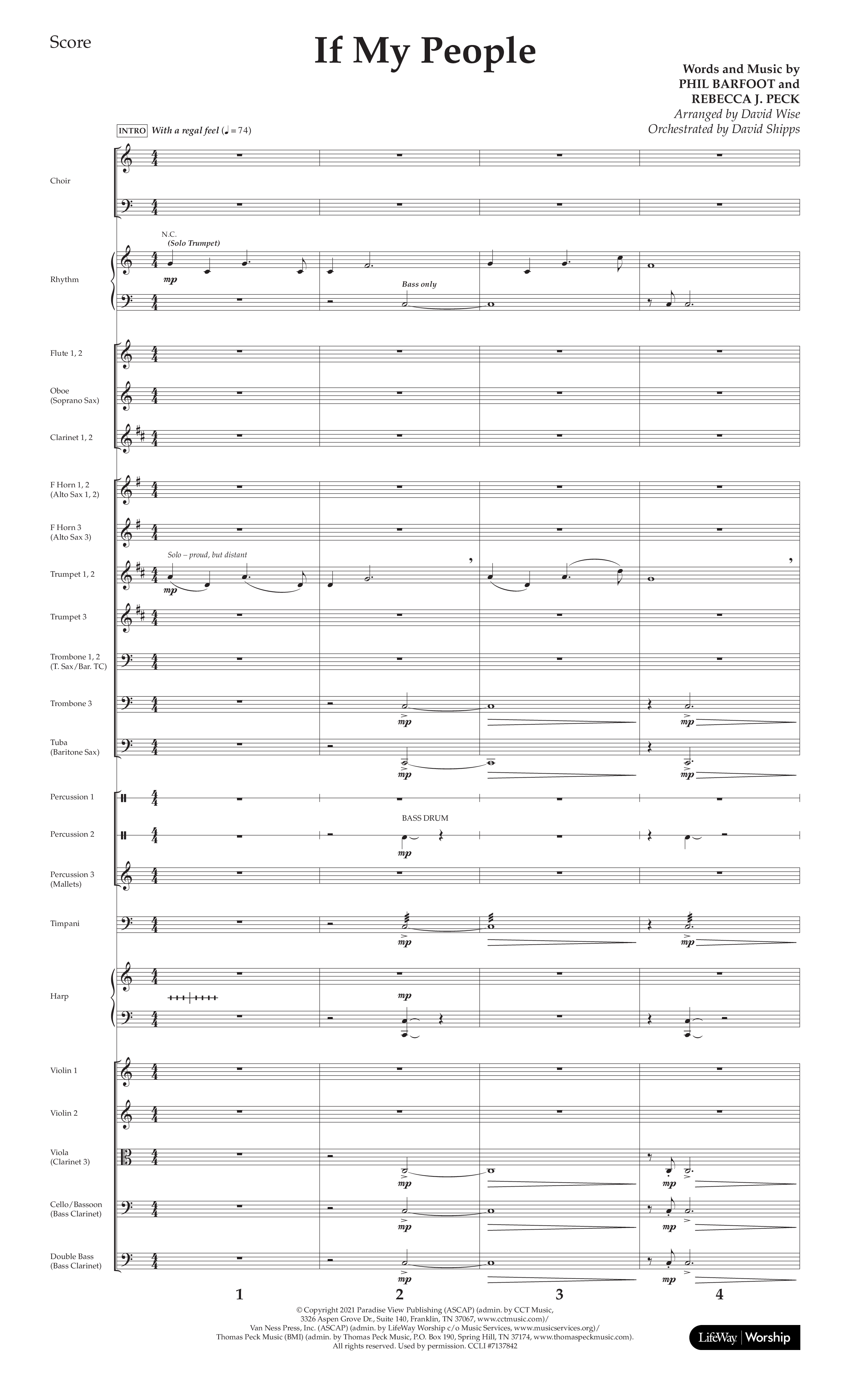 If My People (Choral Anthem SATB) Conductor's Score (Lifeway Choral / Arr. David Wise / Orch. David Shipps)
