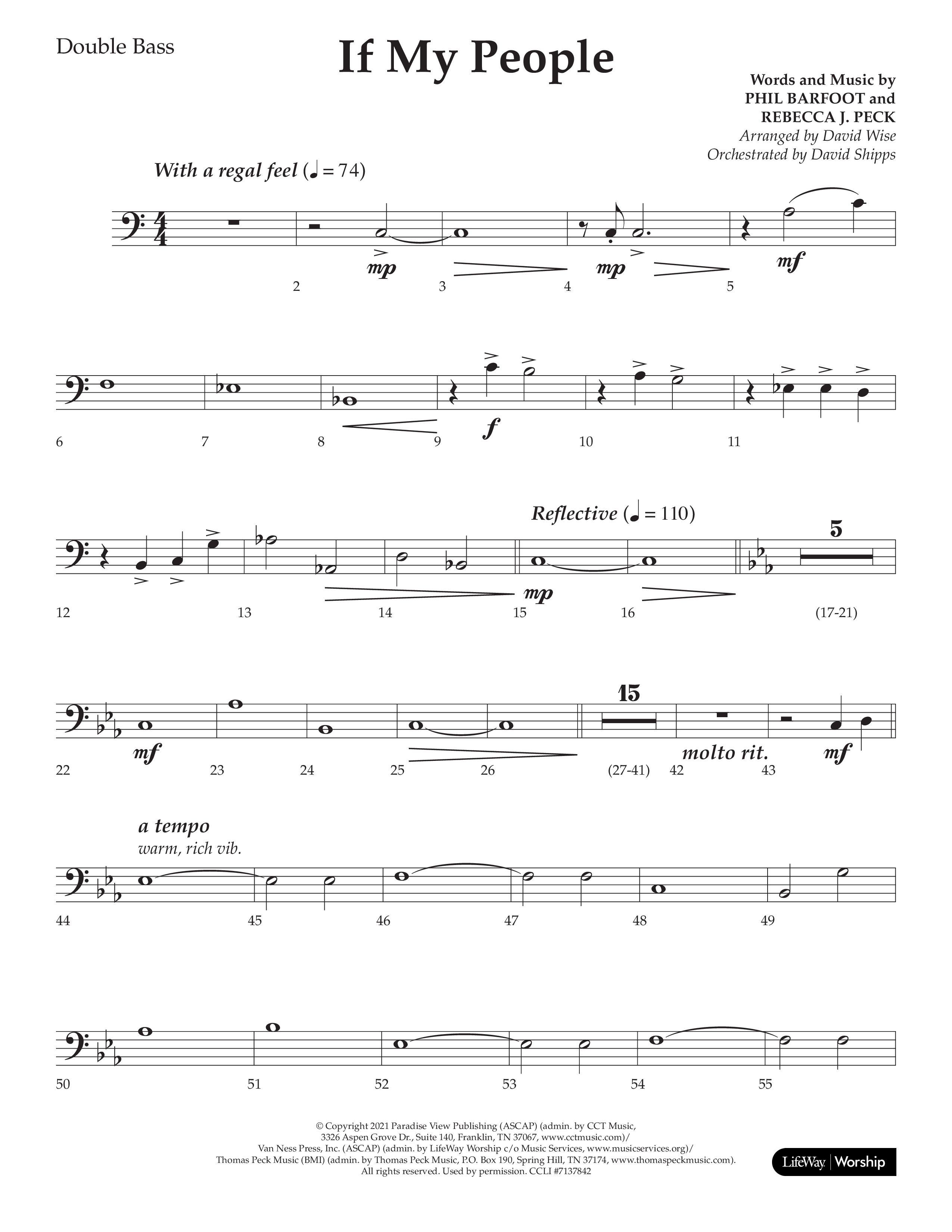If My People (Choral Anthem SATB) Double Bass (Lifeway Choral / Arr. David Wise / Orch. David Shipps)