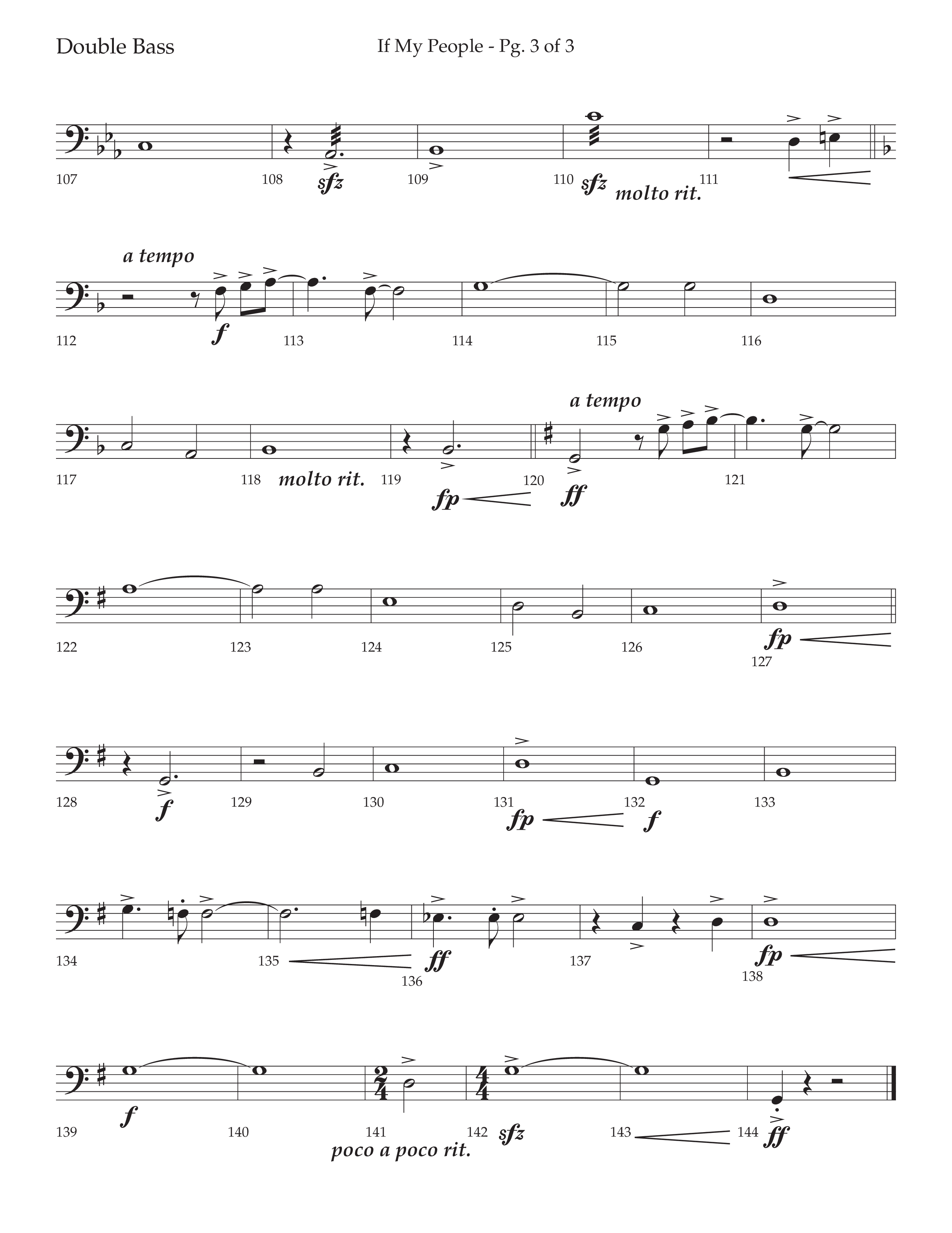 If My People (Choral Anthem SATB) Double Bass (Lifeway Choral / Arr. David Wise / Orch. David Shipps)