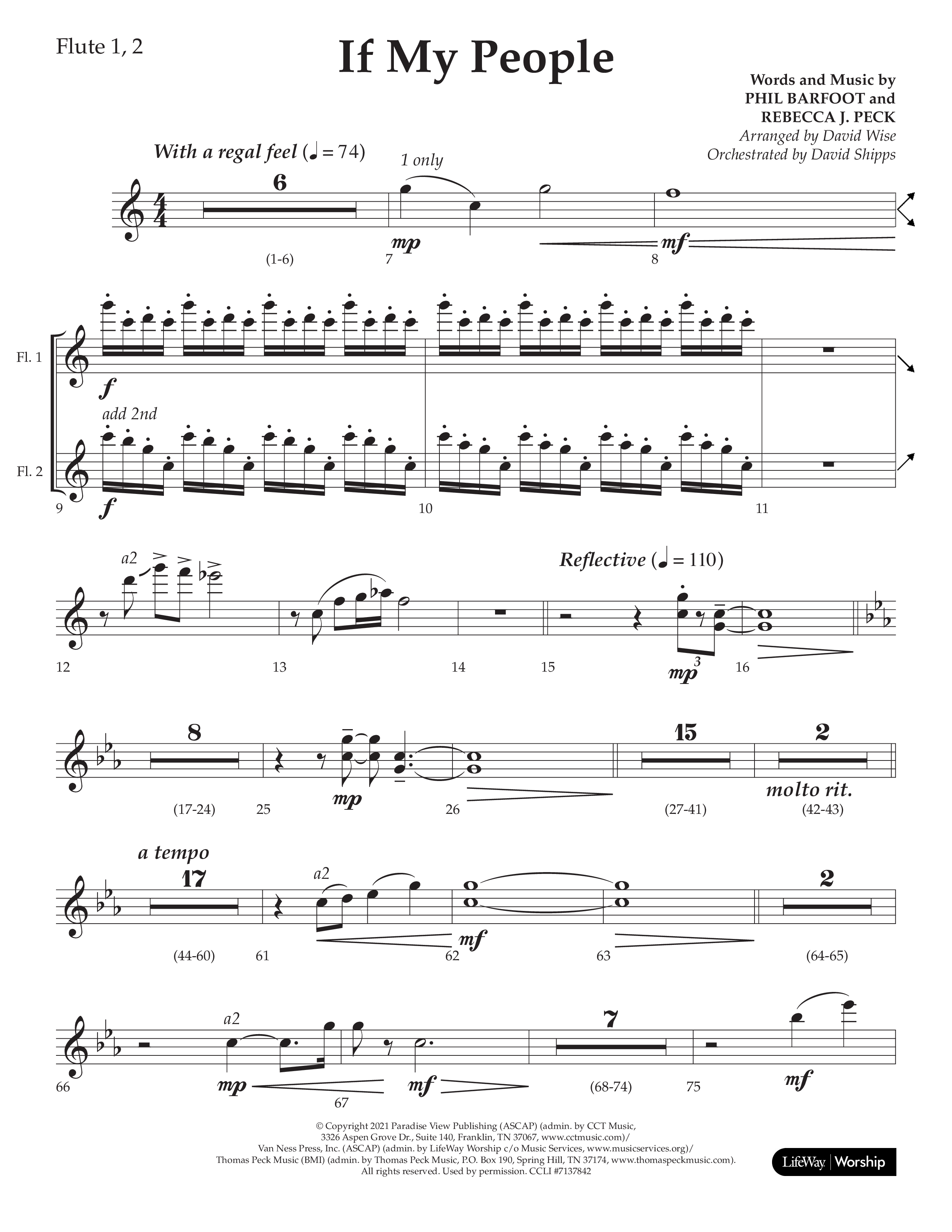 If My People (Choral Anthem SATB) Flute 1/2 (Lifeway Choral / Arr. David Wise / Orch. David Shipps)
