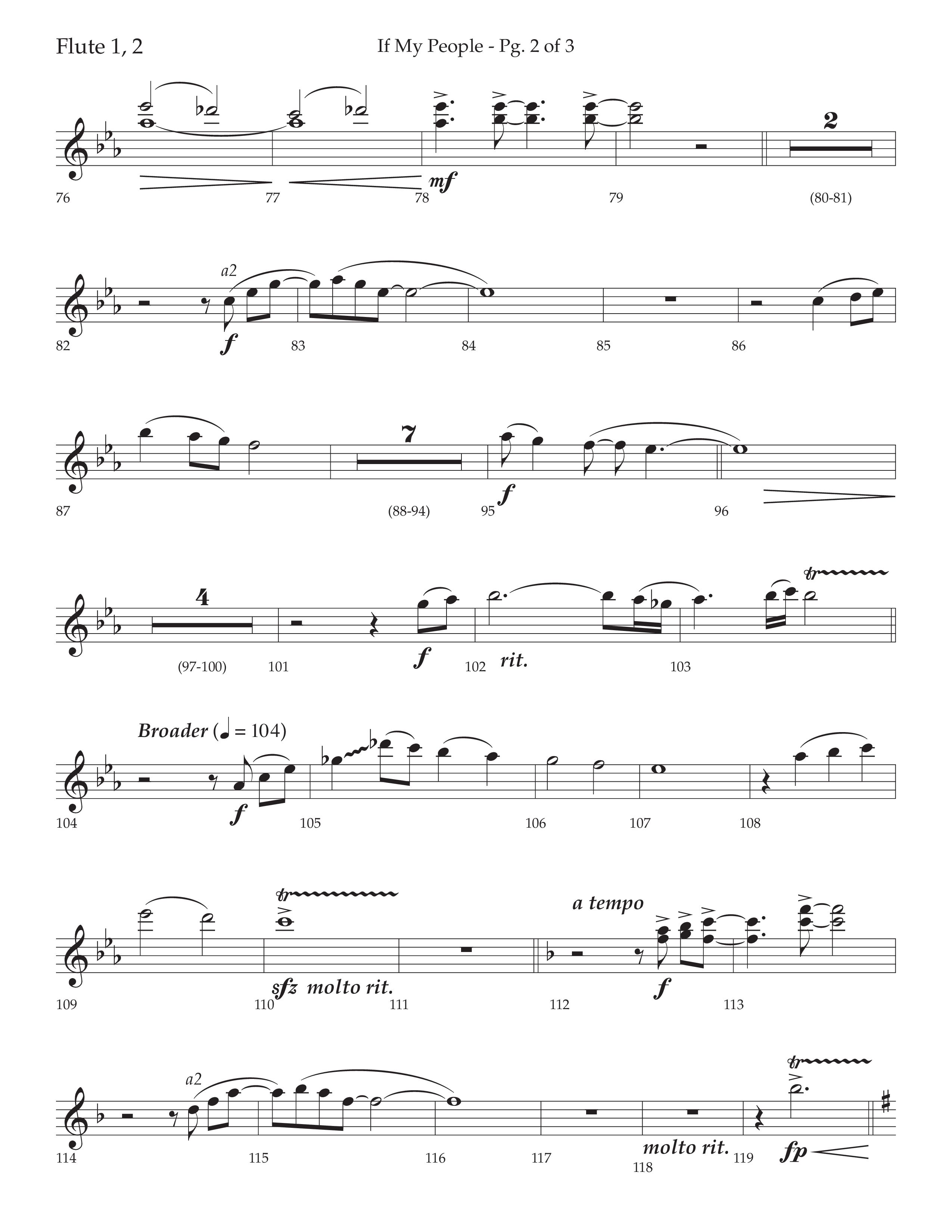 If My People (Choral Anthem SATB) Flute 1/2 (Lifeway Choral / Arr. David Wise / Orch. David Shipps)