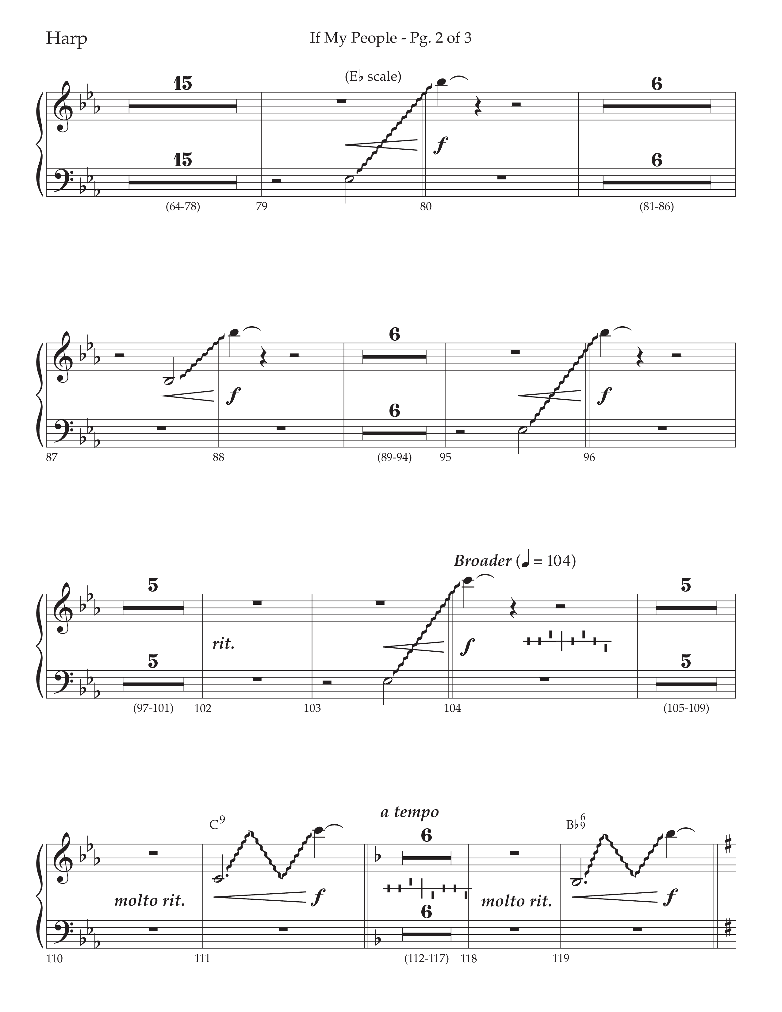 If My People (Choral Anthem SATB) Harp (Lifeway Choral / Arr. David Wise / Orch. David Shipps)