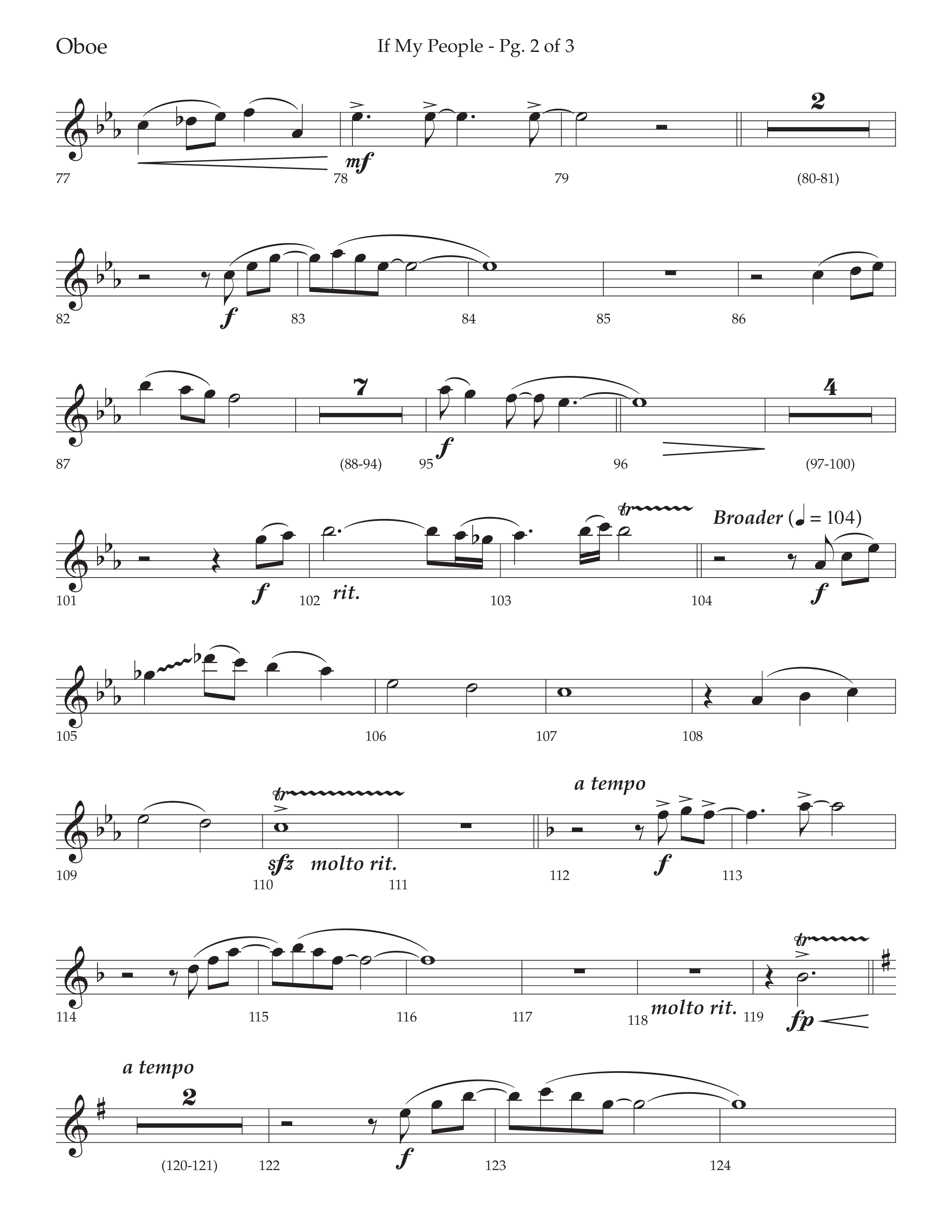 If My People (Choral Anthem SATB) Oboe (Lifeway Choral / Arr. David Wise / Orch. David Shipps)