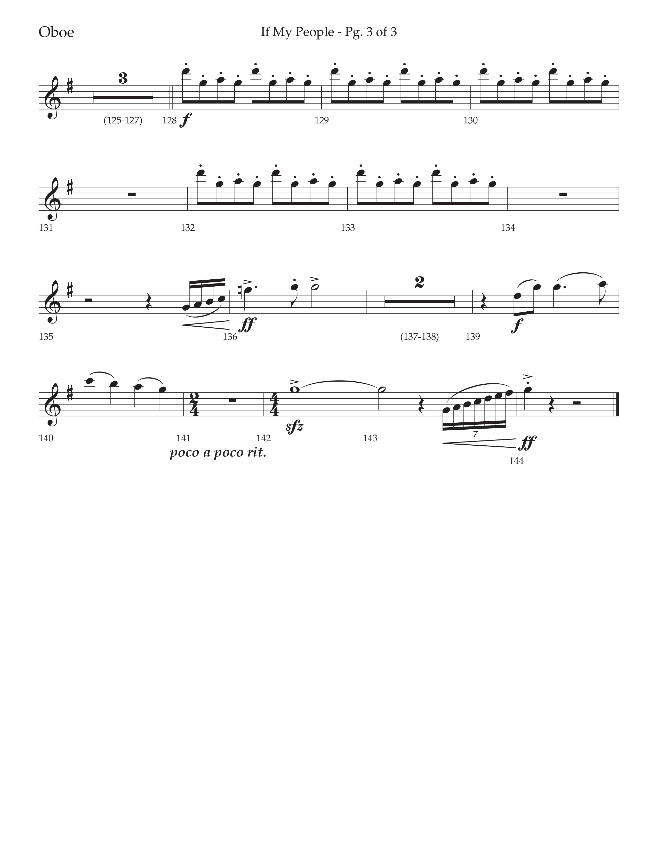 If My People (Choral Anthem SATB) Oboe (Lifeway Choral / Arr. David Wise / Orch. David Shipps)