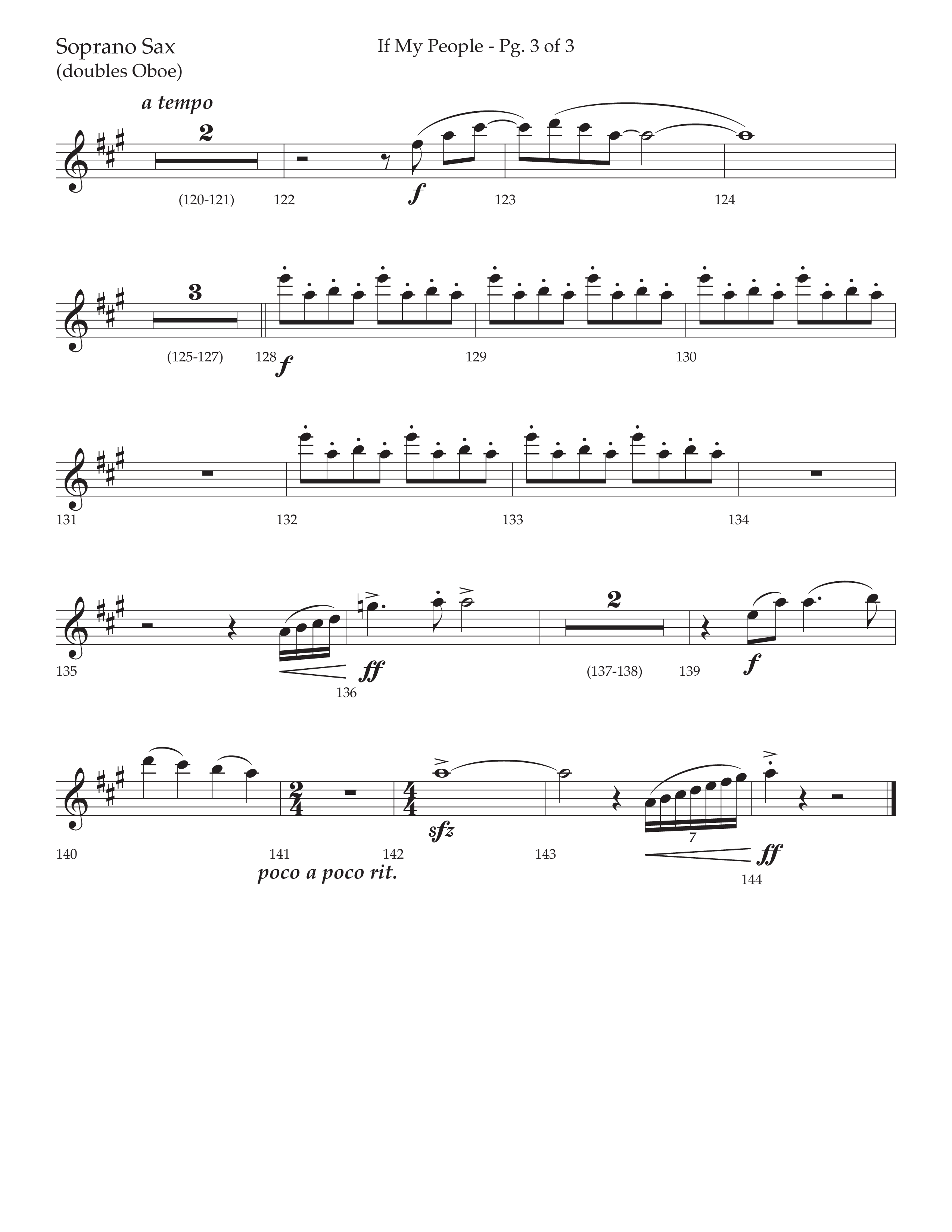 If My People (Choral Anthem SATB) Soprano Sax (Lifeway Choral / Arr. David Wise / Orch. David Shipps)