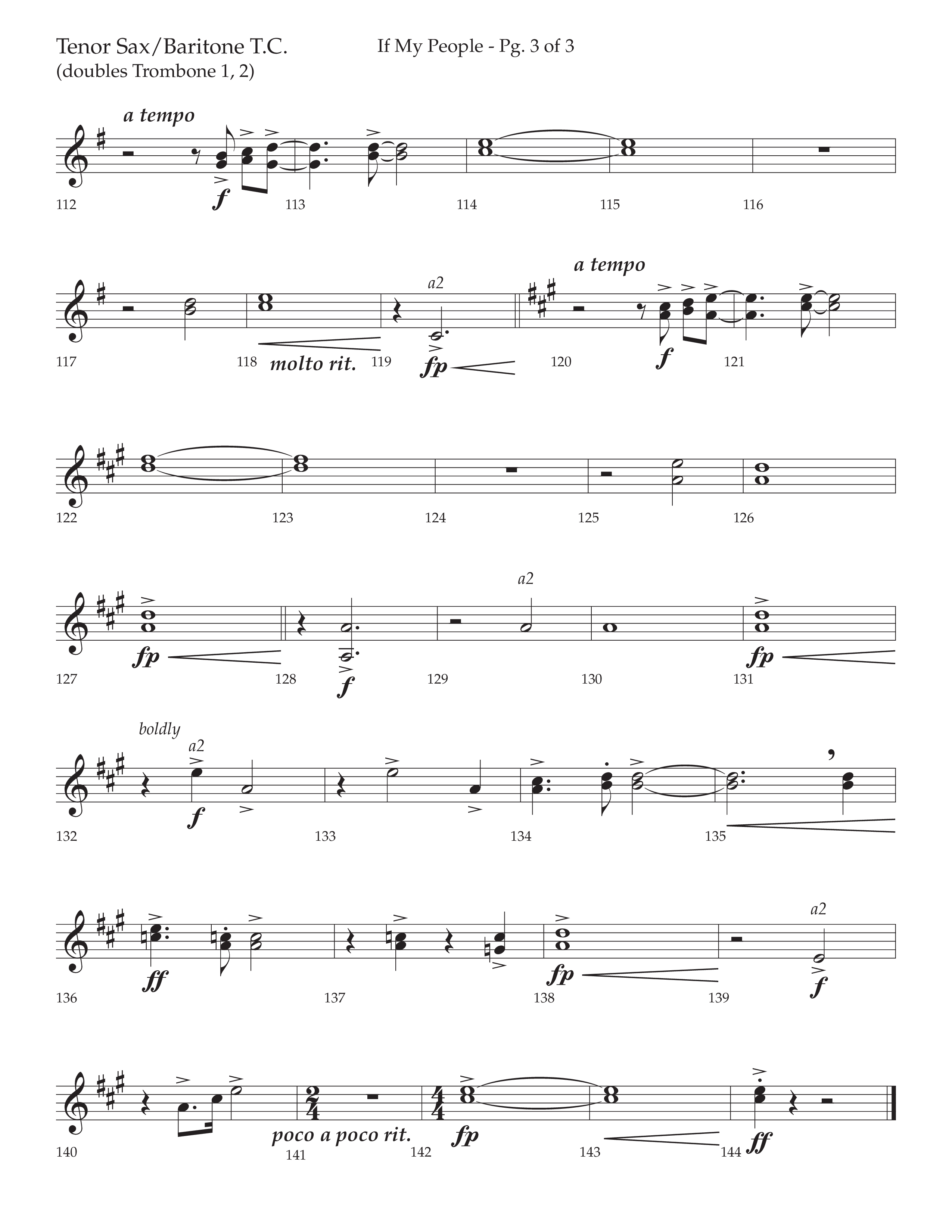 If My People (Choral Anthem SATB) Tenor Sax/Baritone T.C. (Lifeway Choral / Arr. David Wise / Orch. David Shipps)
