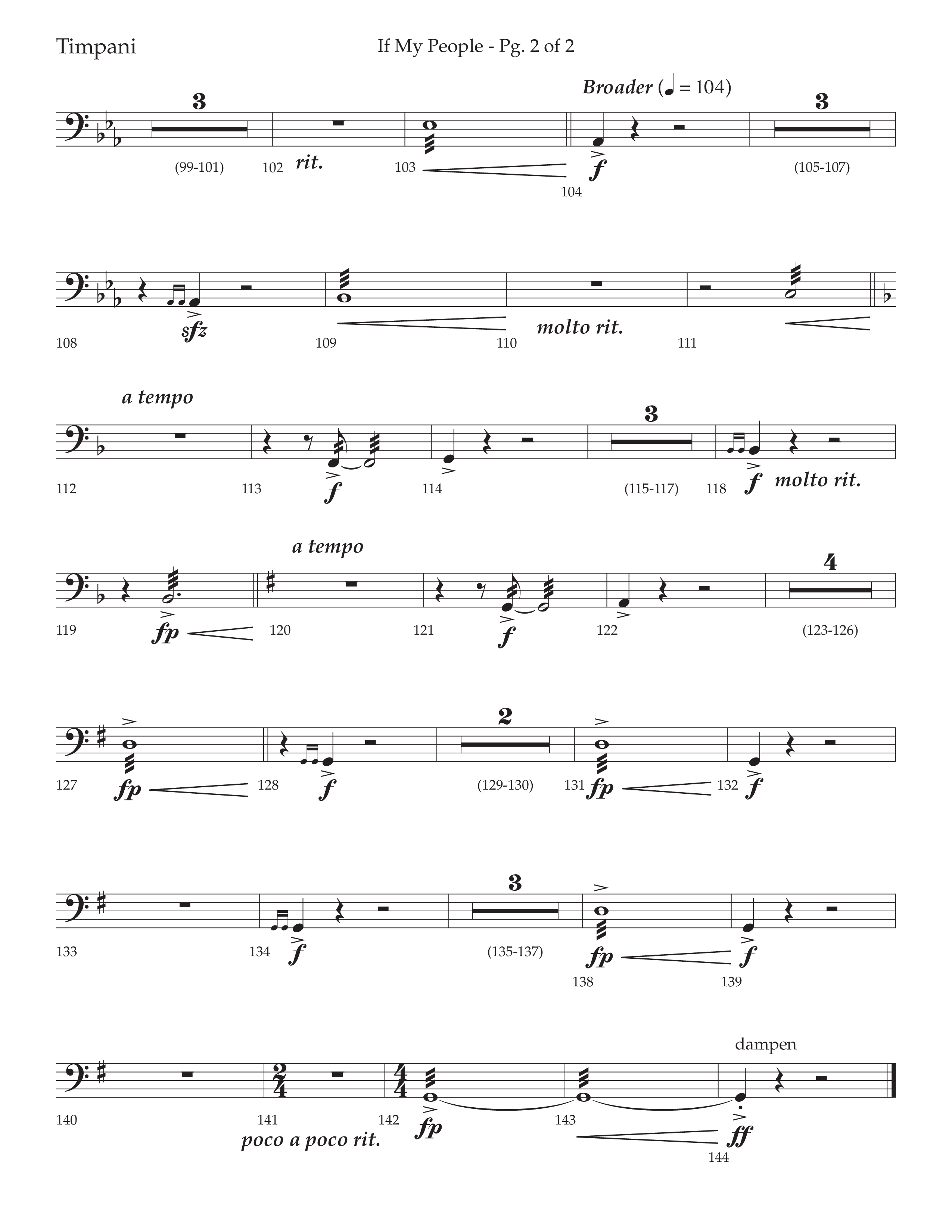 If My People (Choral Anthem SATB) Timpani (Lifeway Choral / Arr. David Wise / Orch. David Shipps)