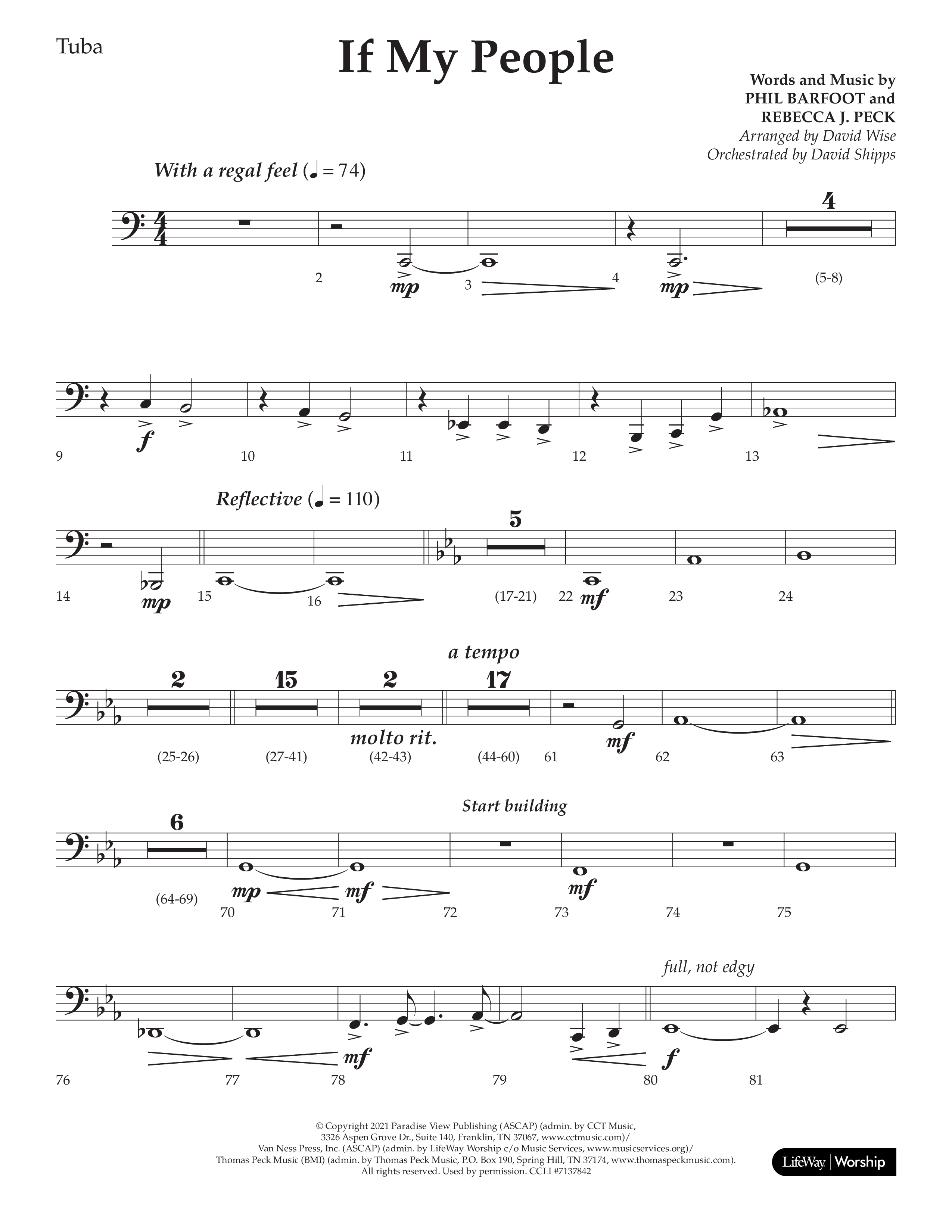 If My People (Choral Anthem SATB) Tuba (Lifeway Choral / Arr. David Wise / Orch. David Shipps)