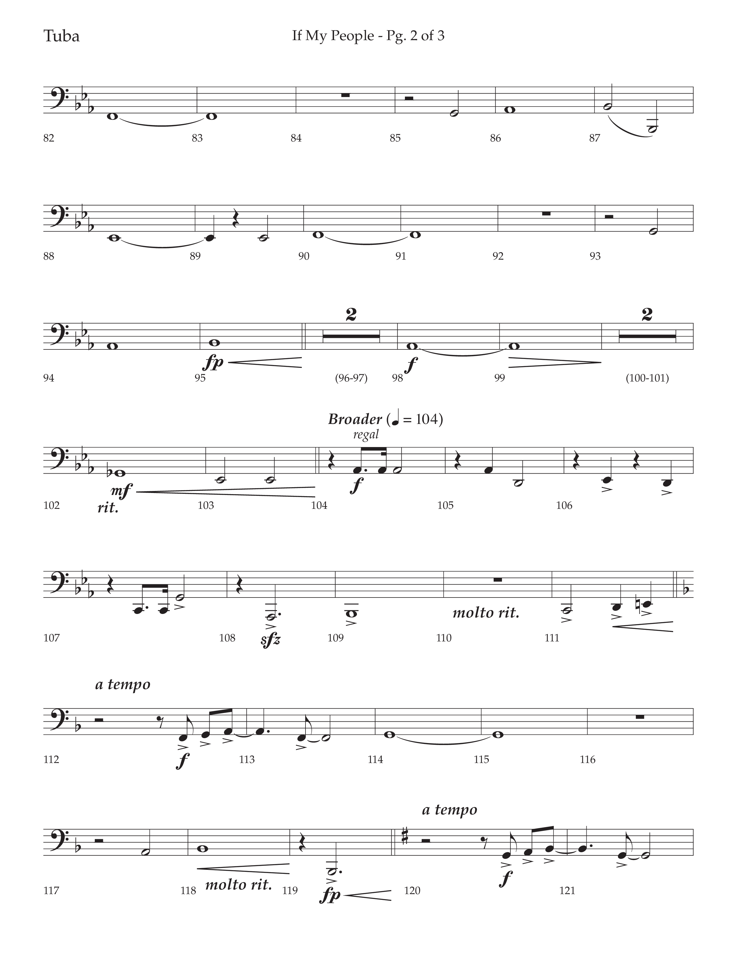 If My People (Choral Anthem SATB) Tuba (Lifeway Choral / Arr. David Wise / Orch. David Shipps)