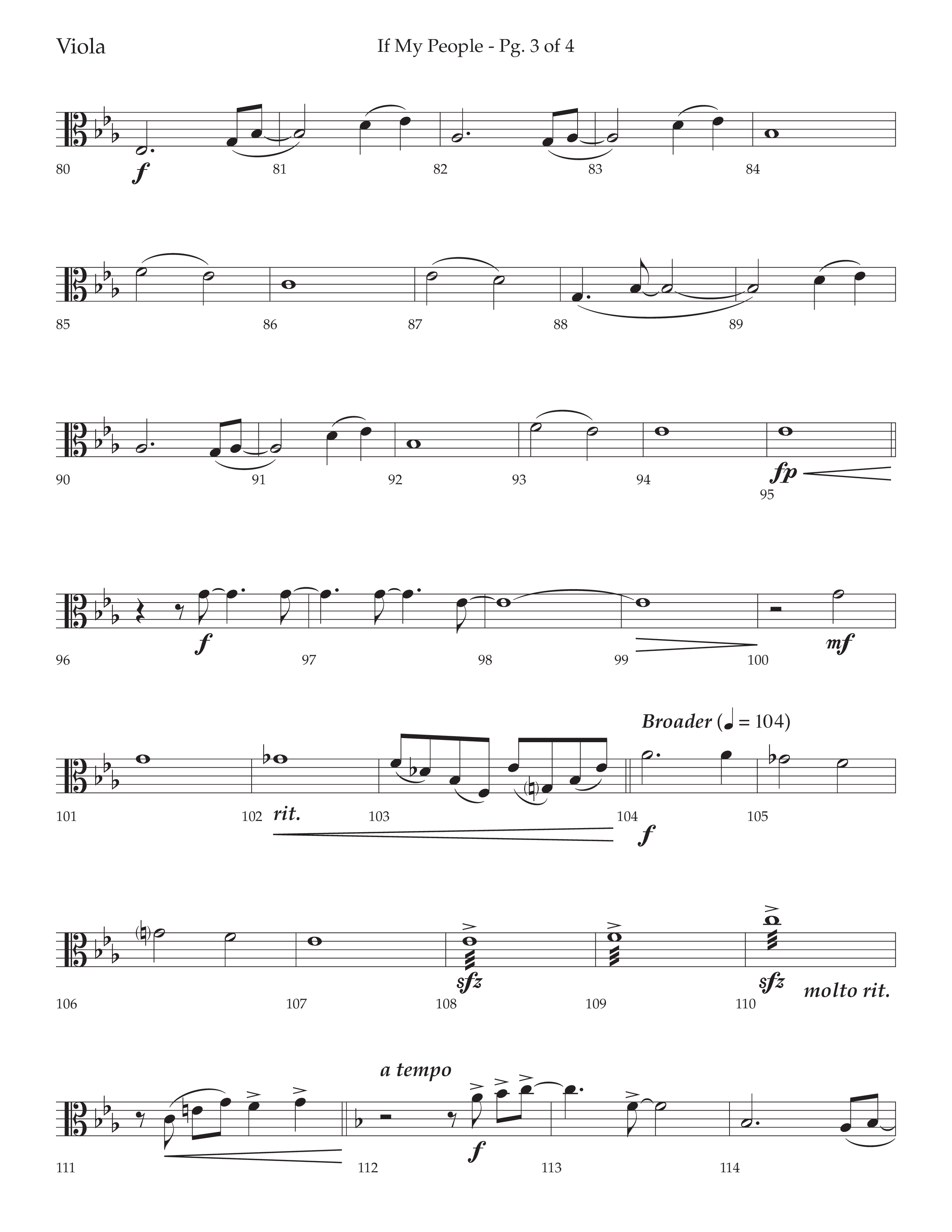 If My People (Choral Anthem SATB) Viola (Lifeway Choral / Arr. David Wise / Orch. David Shipps)