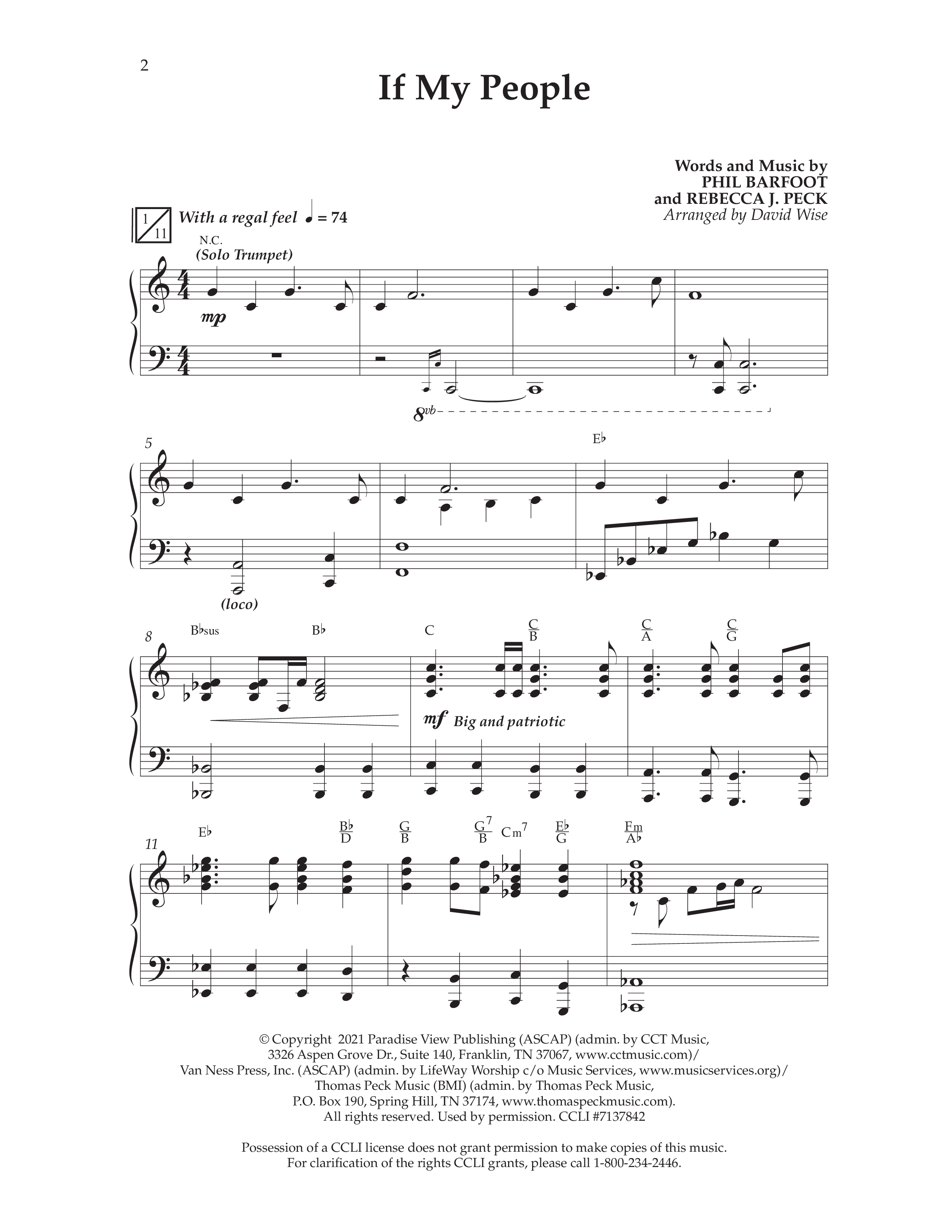 If My People (Choral Anthem SATB) Anthem (SATB/Piano) (Lifeway Choral / Arr. David Wise / Orch. David Shipps)