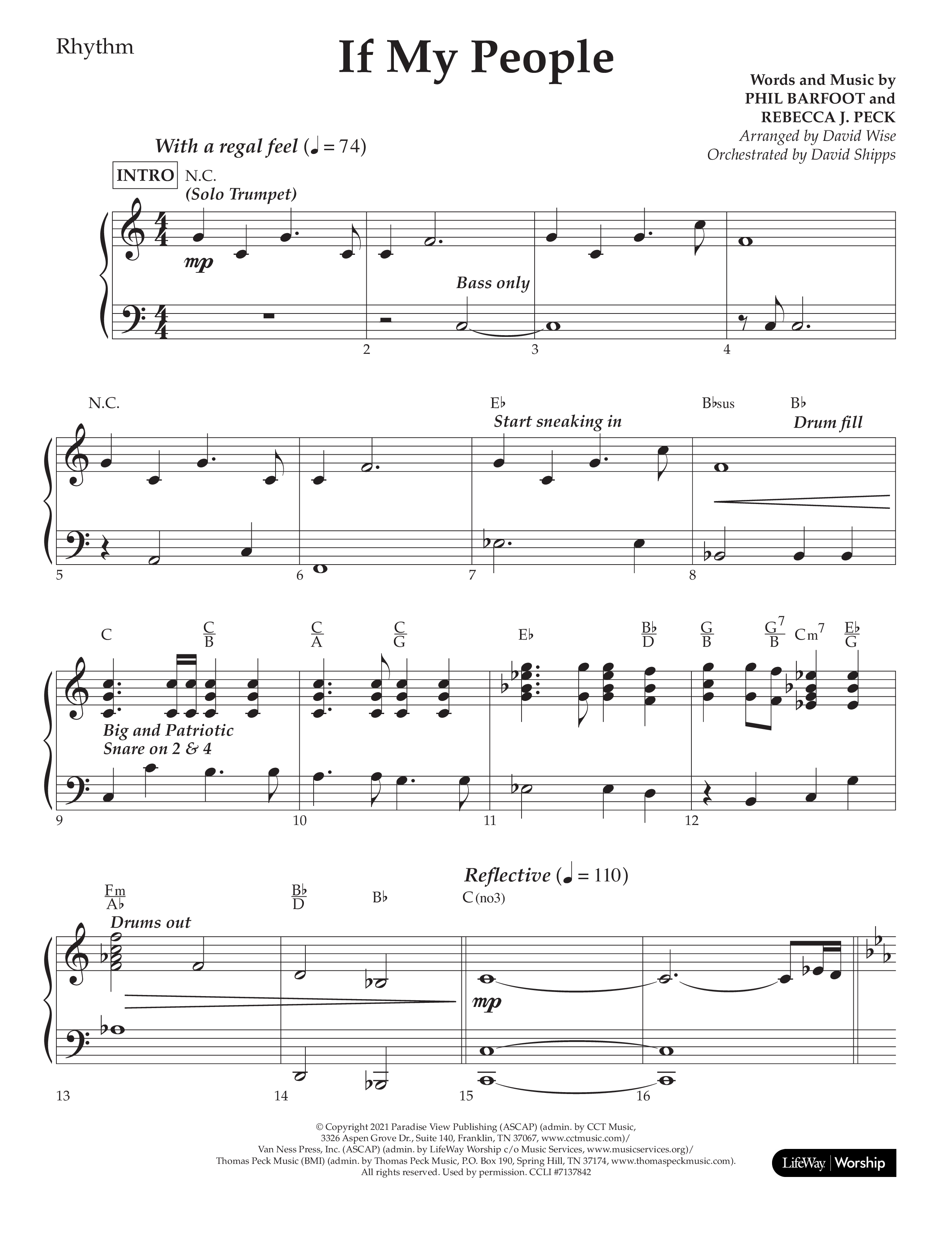 If My People (Choral Anthem SATB) Lead Melody & Rhythm (Lifeway Choral / Arr. David Wise / Orch. David Shipps)