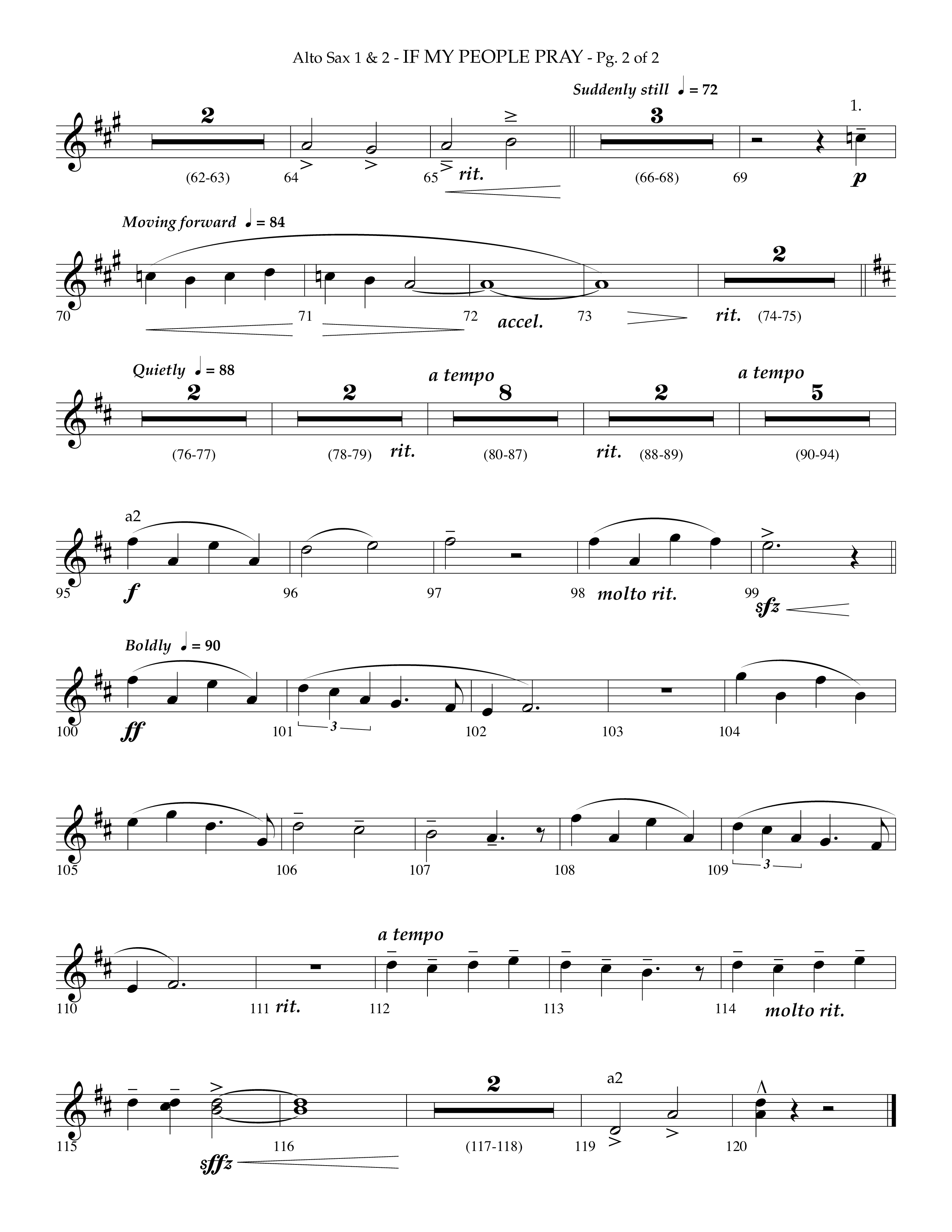 If My People Pray (Choral Anthem SATB) Alto Sax 1/2 (Lifeway Choral / Arr. Phillip Keveren)