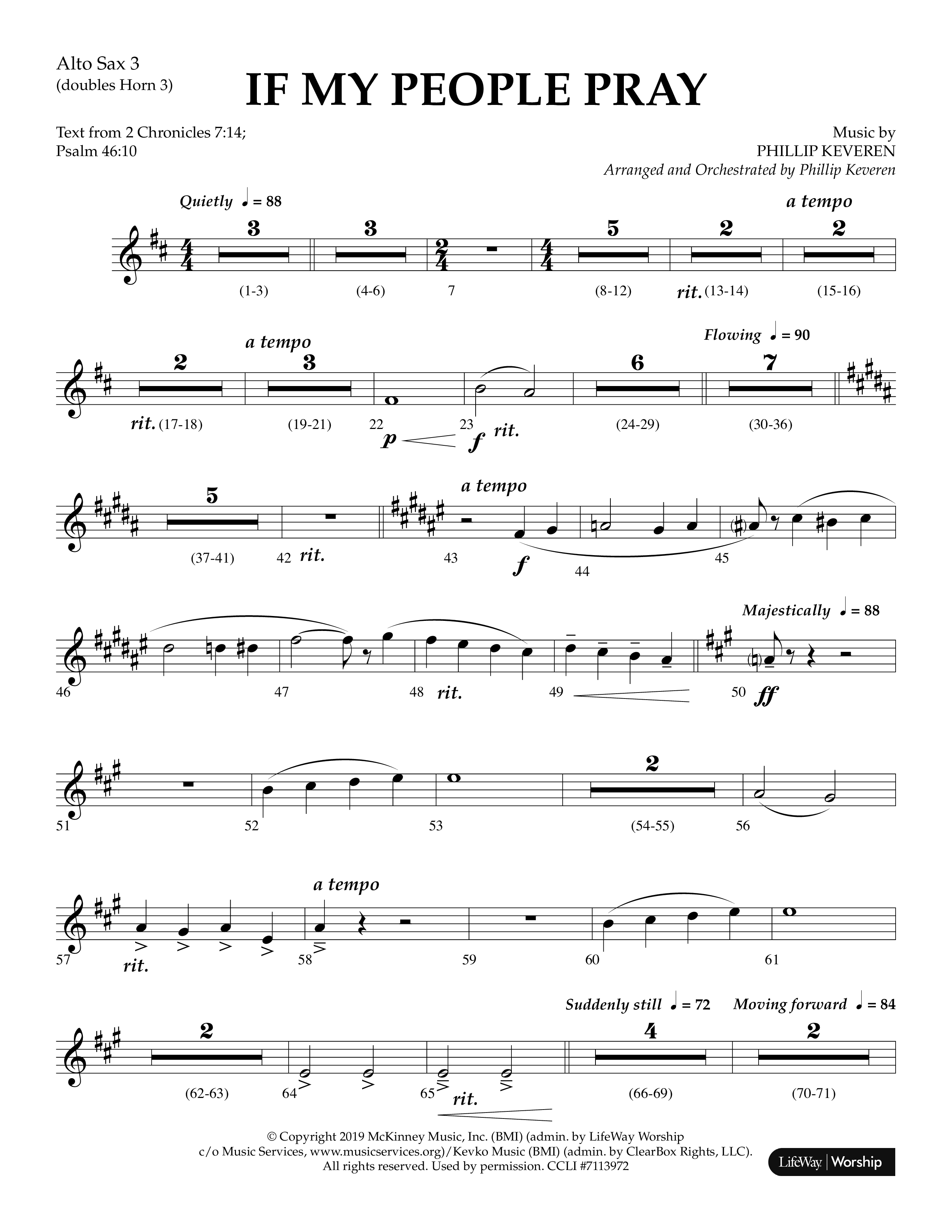 If My People Pray (Choral Anthem SATB) Alto Sax (Lifeway Choral / Arr. Phillip Keveren)