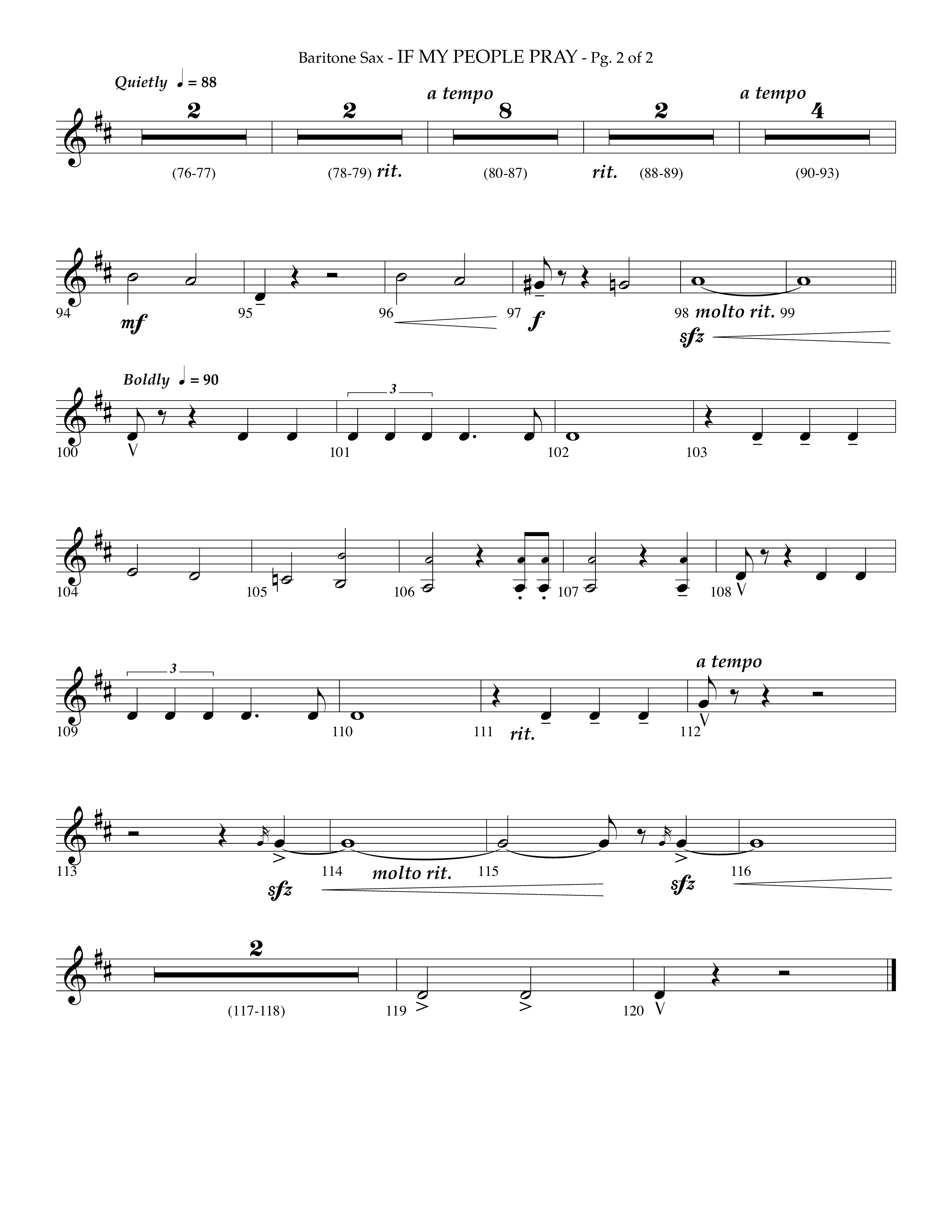 If My People Pray (Choral Anthem SATB) Bari Sax (Lifeway Choral / Arr. Phillip Keveren)