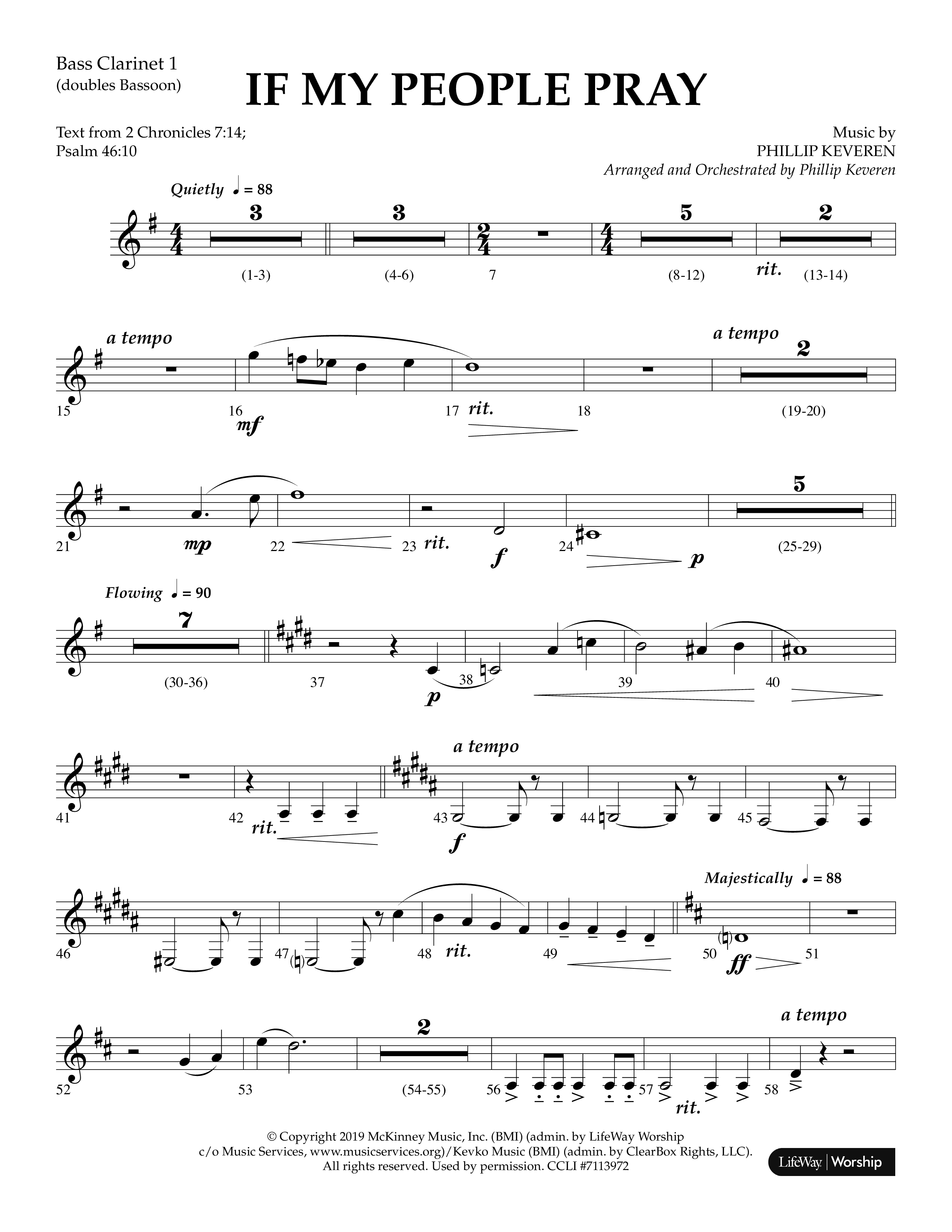 If My People Pray (Choral Anthem SATB) Bass Clarinet (Lifeway Choral / Arr. Phillip Keveren)