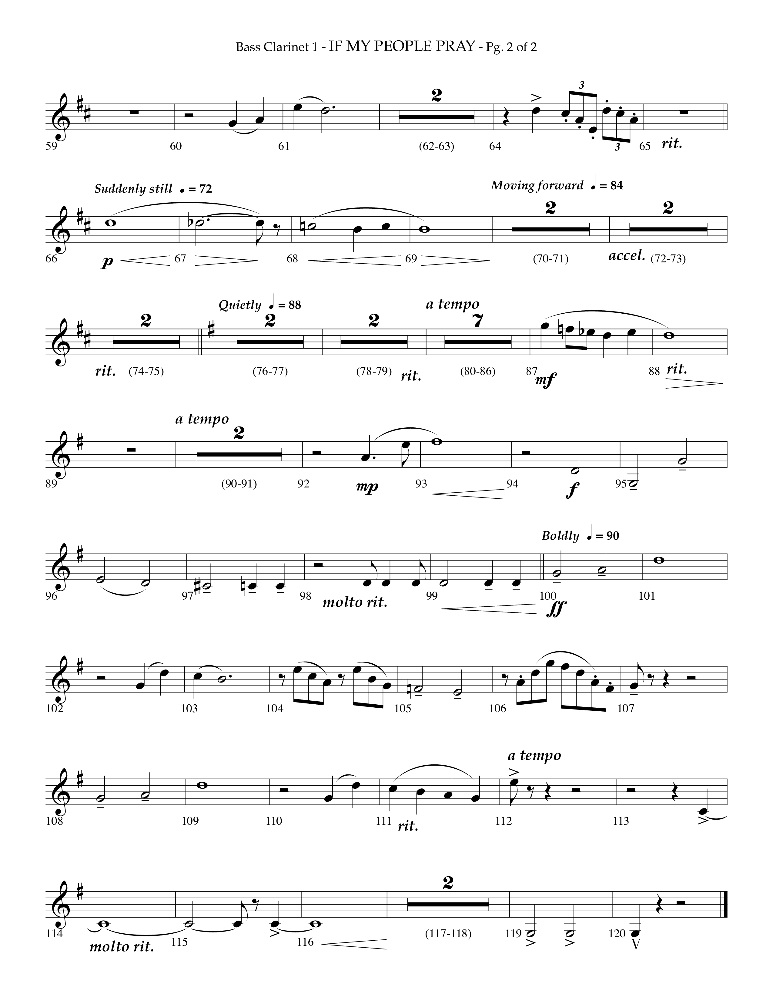 If My People Pray (Choral Anthem SATB) Bass Clarinet (Lifeway Choral / Arr. Phillip Keveren)