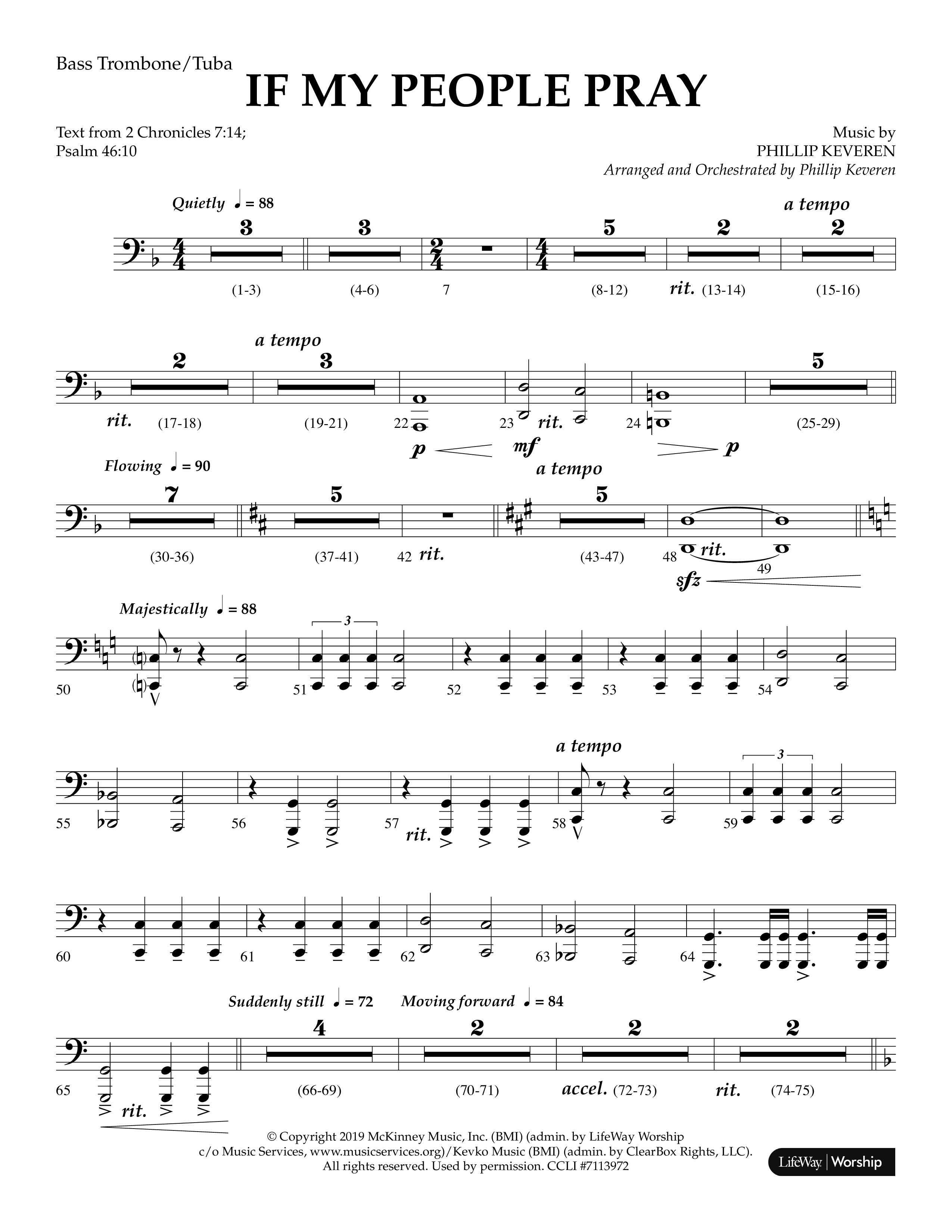 If My People Pray (Choral Anthem SATB) Bass Trombone, Tuba (Lifeway Choral / Arr. Phillip Keveren)