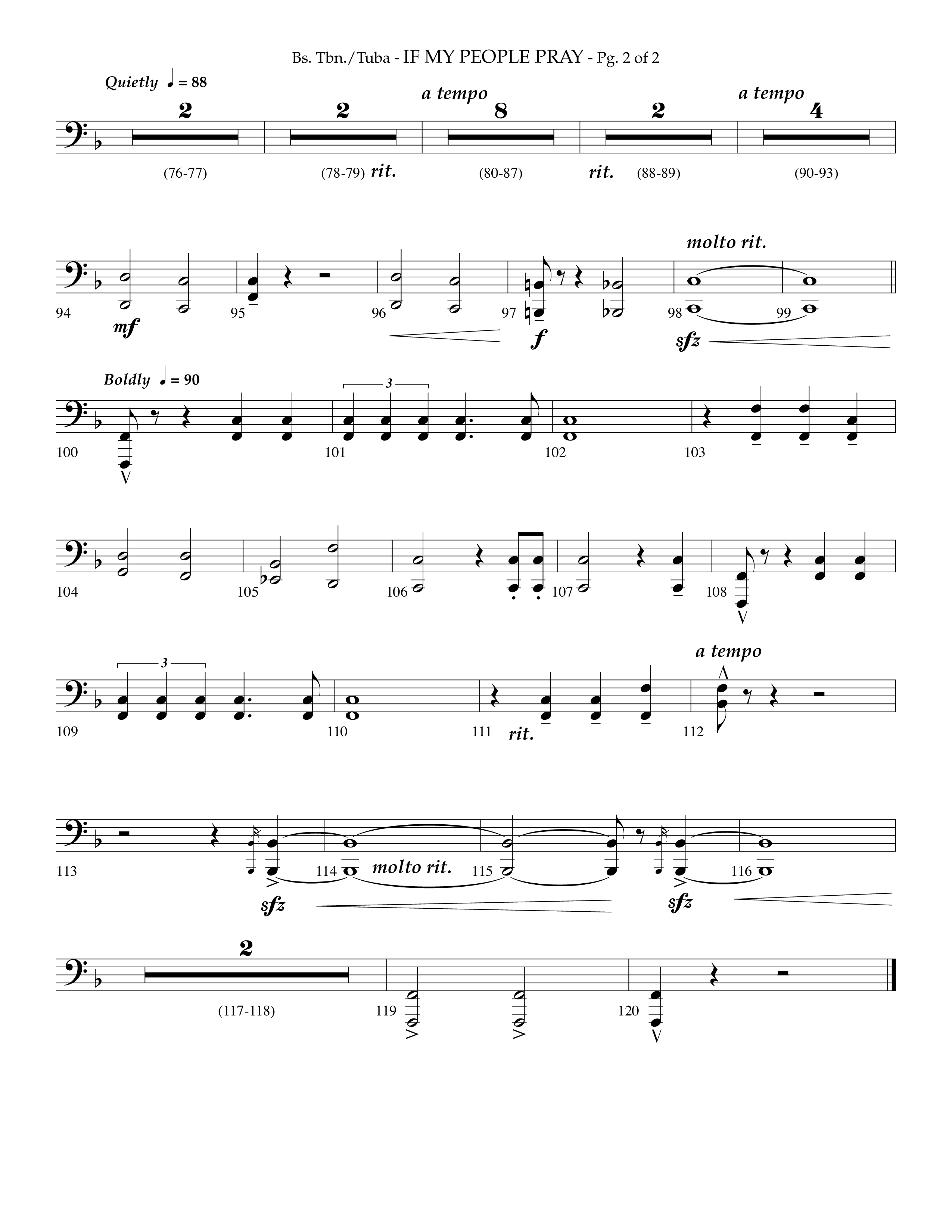 If My People Pray (Choral Anthem SATB) Bass Trombone, Tuba (Lifeway Choral / Arr. Phillip Keveren)