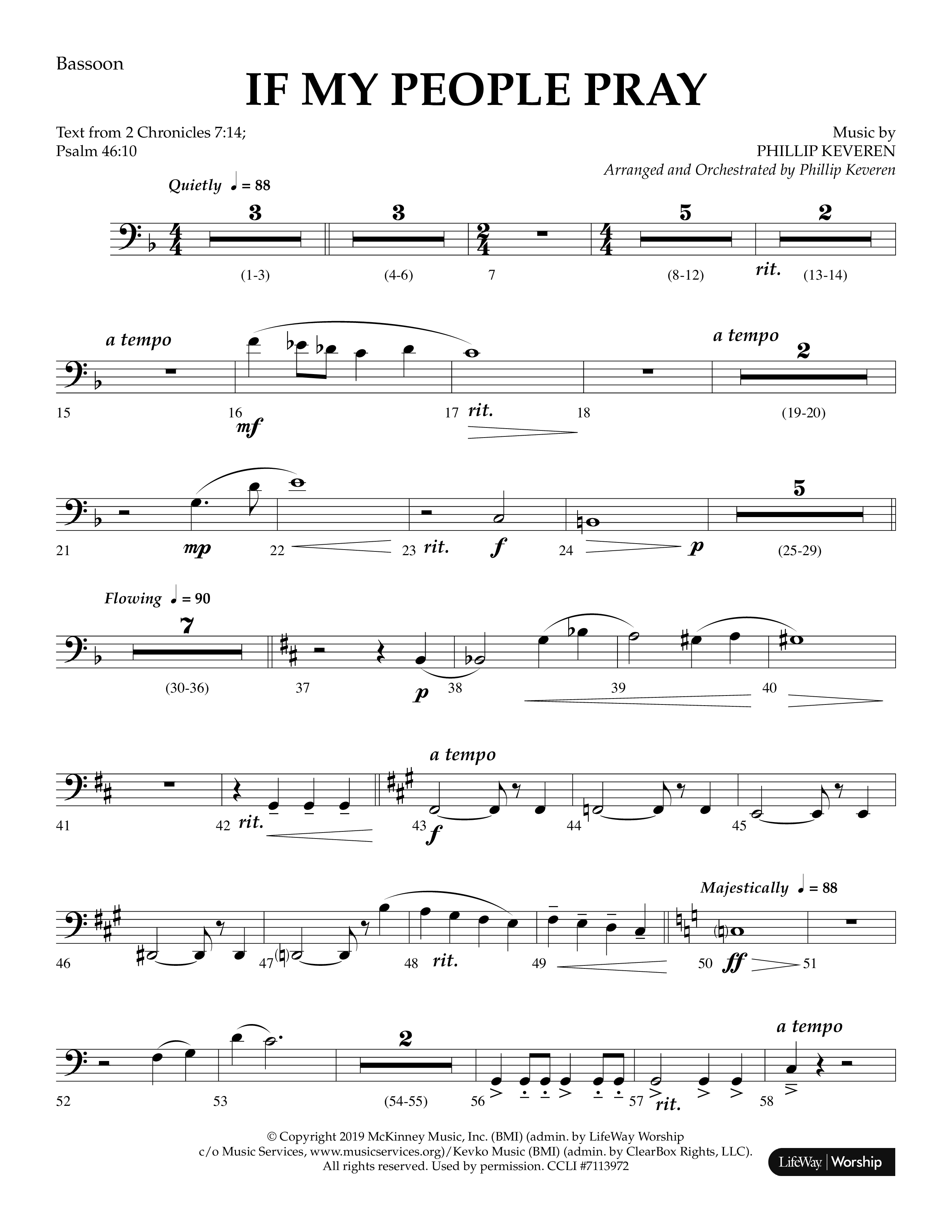 If My People Pray (Choral Anthem SATB) Bassoon (Lifeway Choral / Arr. Phillip Keveren)