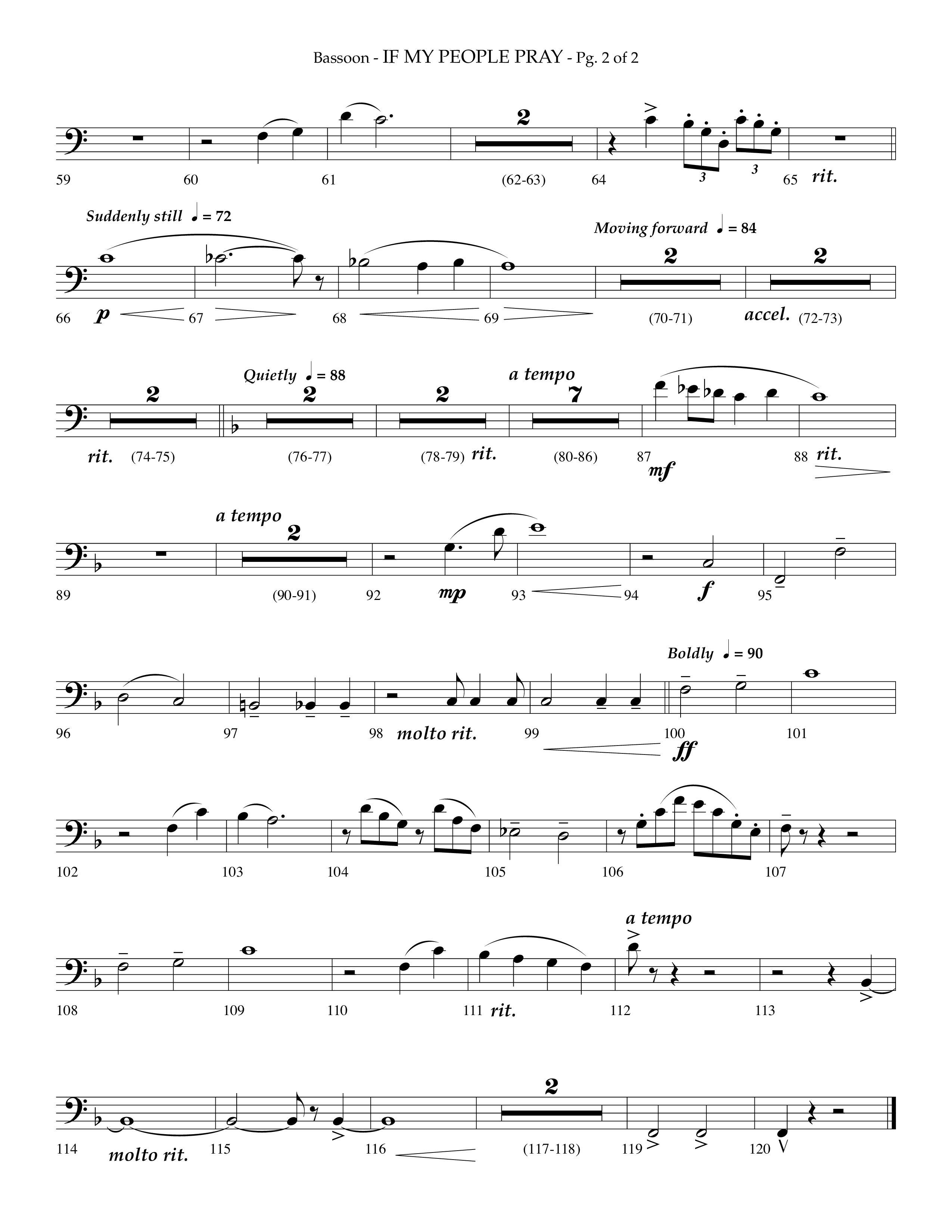 If My People Pray (Choral Anthem SATB) Bassoon (Lifeway Choral / Arr. Phillip Keveren)