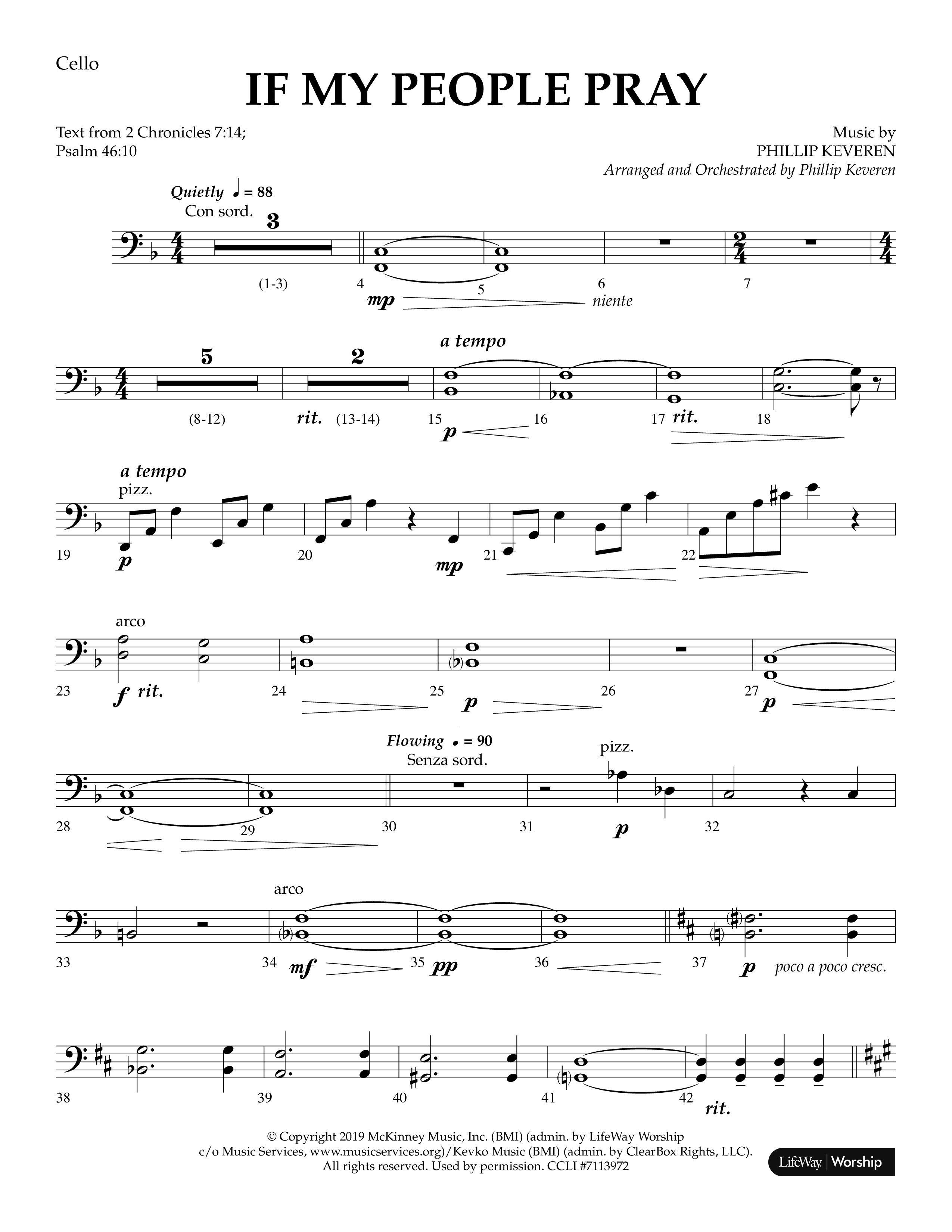 If My People Pray (Choral Anthem SATB) Cello (Lifeway Choral / Arr. Phillip Keveren)